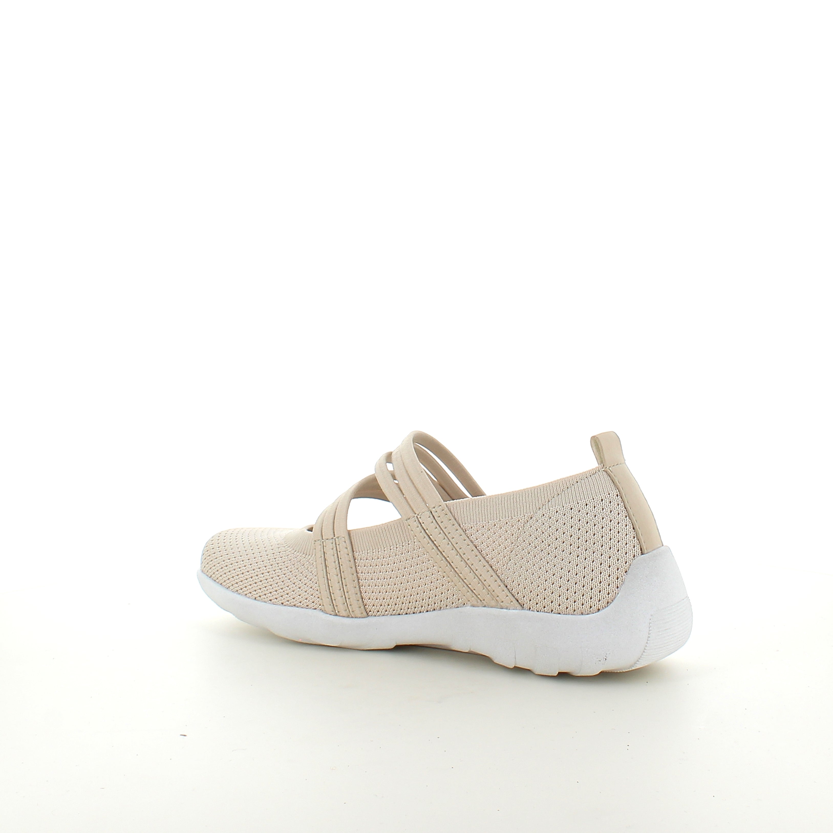 Beige Remonte ballerina med velcrorem – lätt och stötdämpande upp till storlek 45