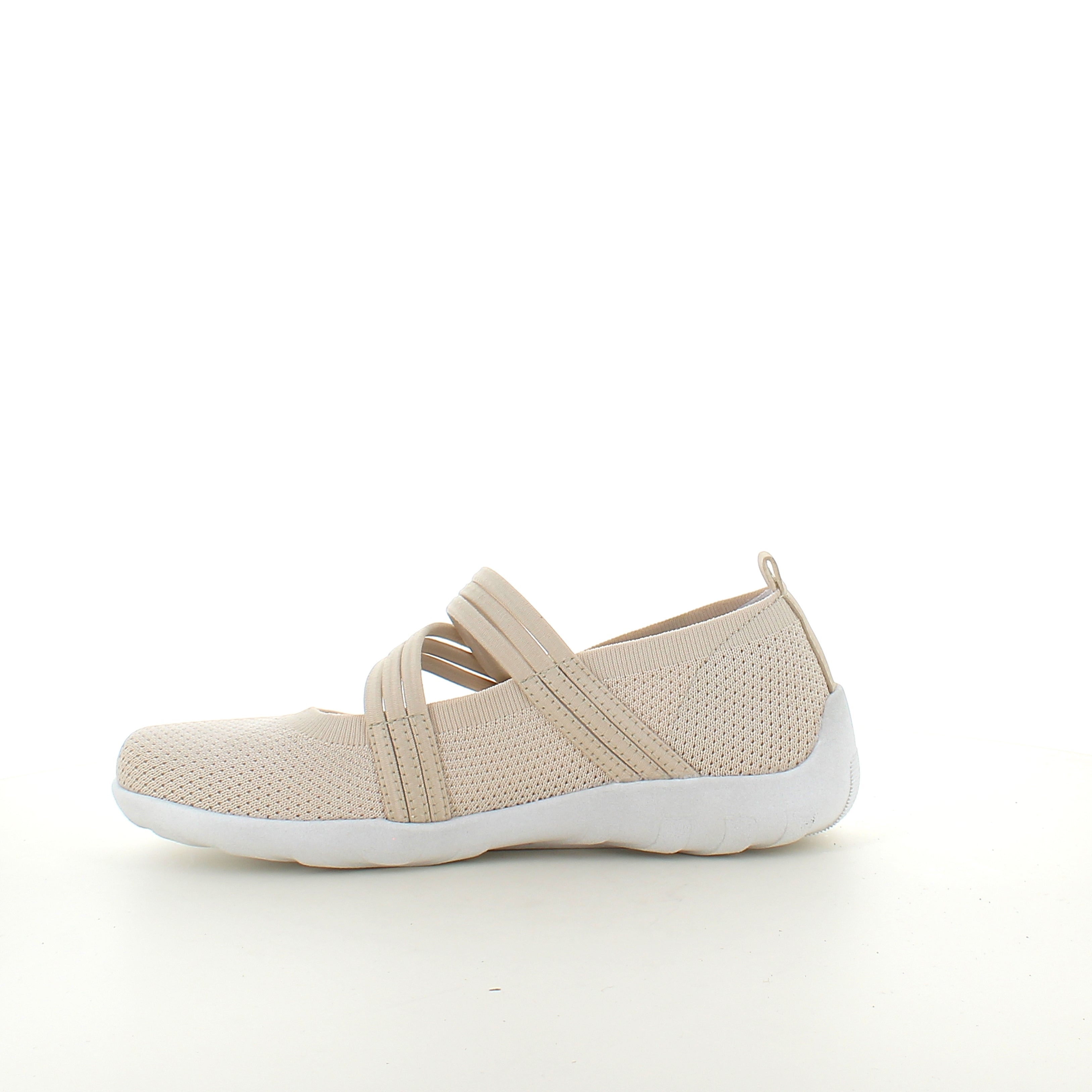 Beige Remonte ballerina med velcrorem – lätt och stötdämpande upp till storlek 45