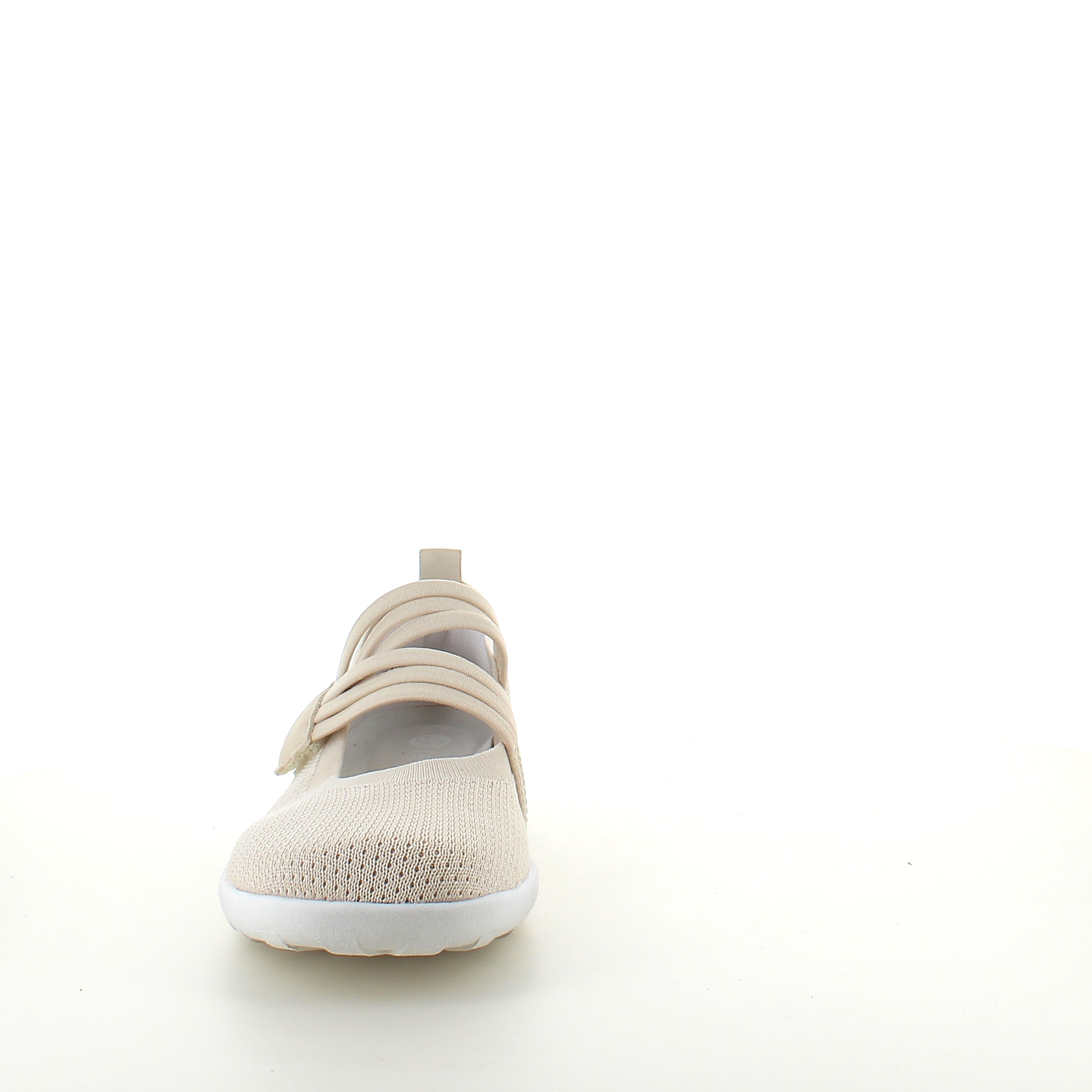 Beige Remonte ballerina med velcrorem – lätt och stötdämpande upp till storlek 45