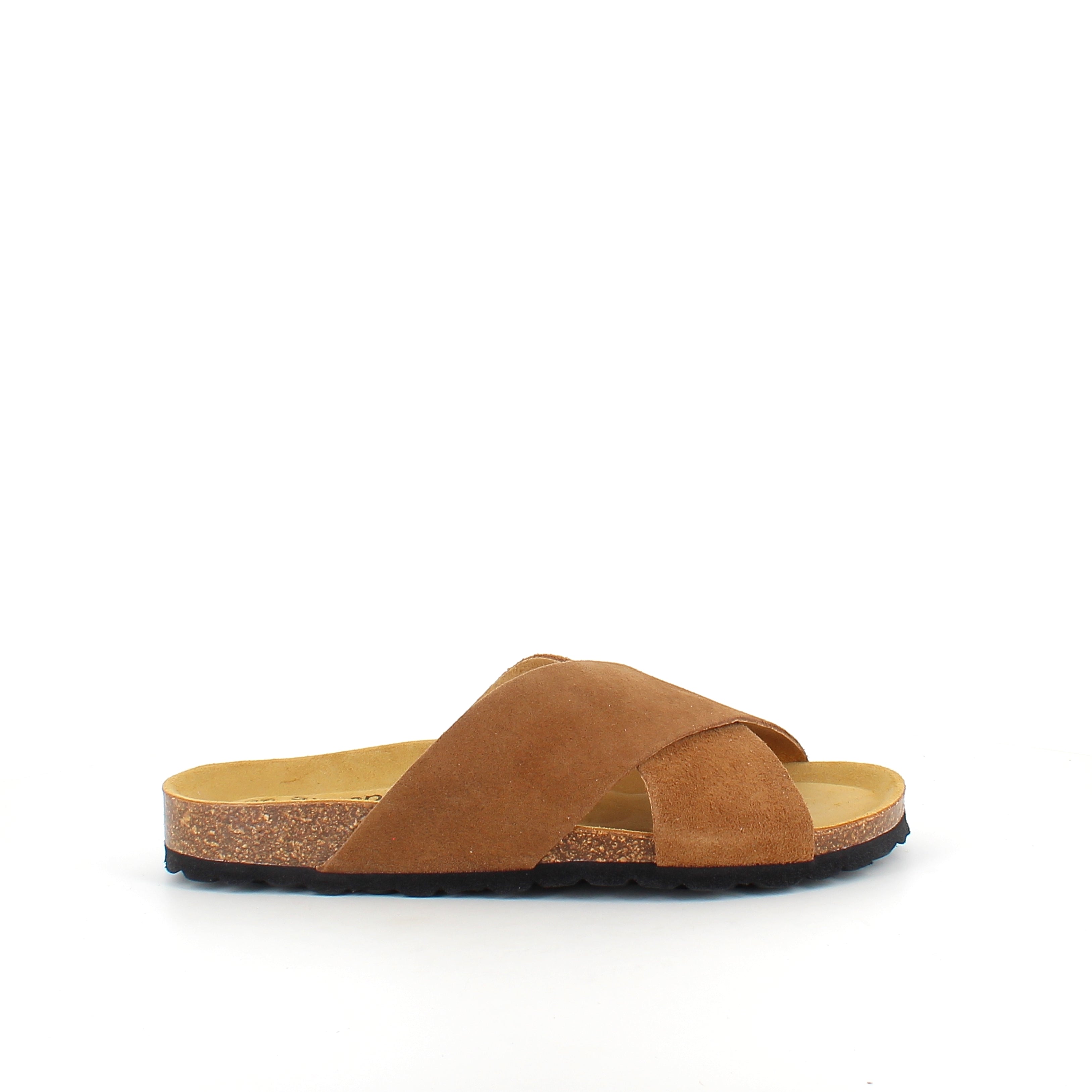 Serraje Roble – brun slip-on sandal med korsade remmar & komfort | SSKbutiken.se