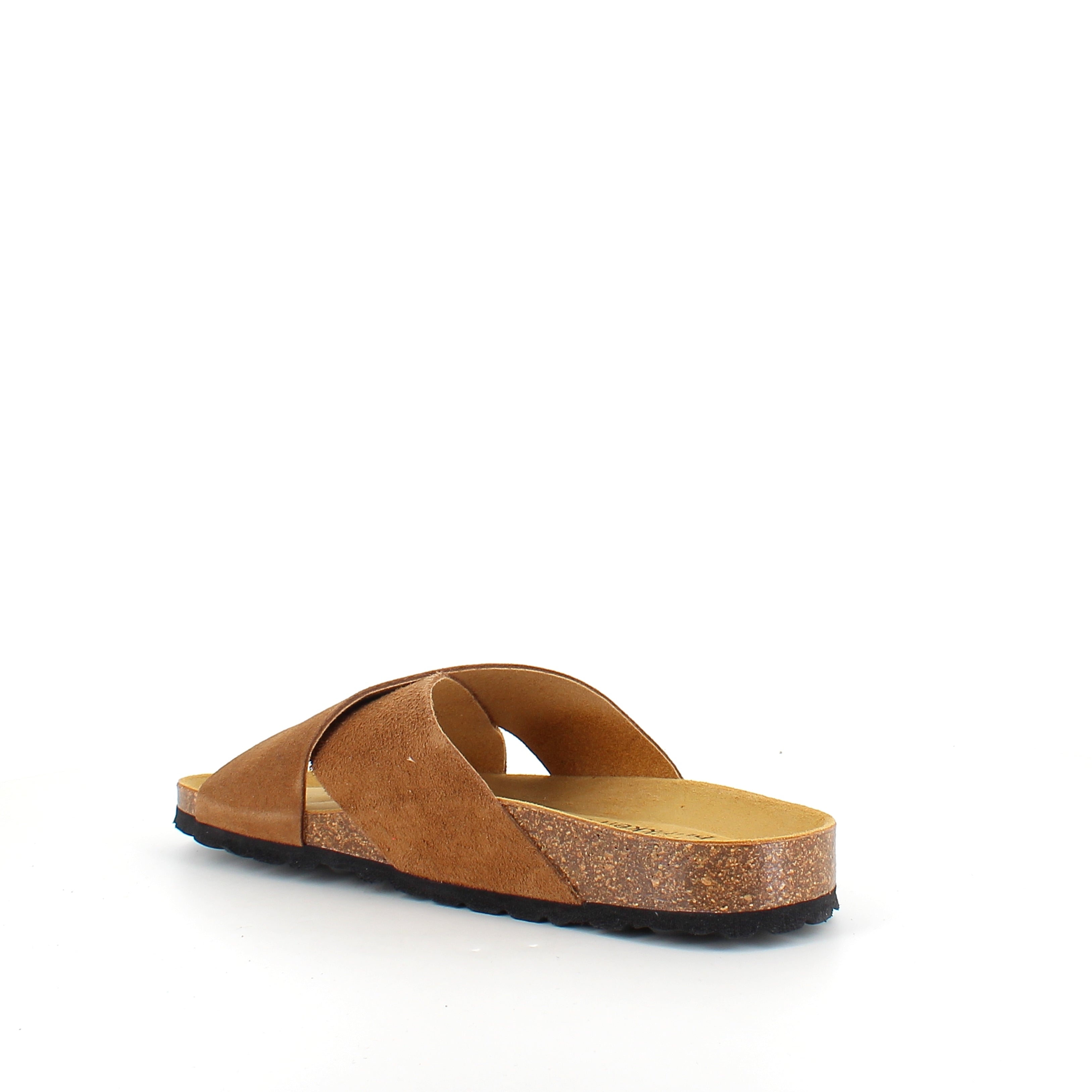 Serraje Roble – brun slip-on sandal med korsade remmar & komfort | SSKbutiken.se
