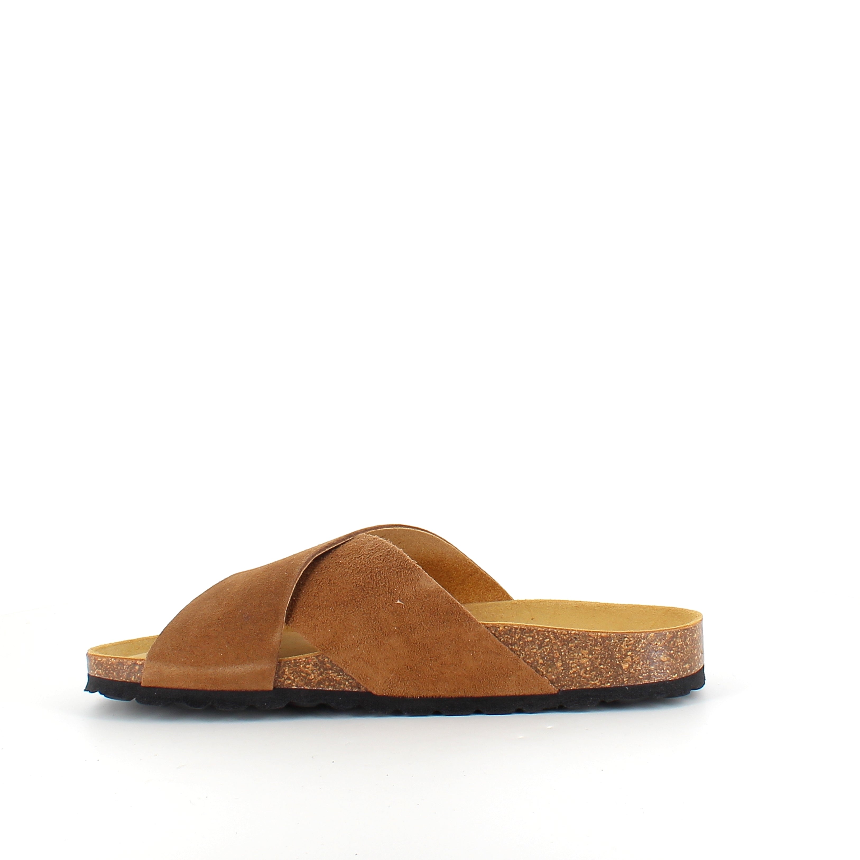 Serraje Roble – brun slip-on sandal med korsade remmar & komfort | SSKbutiken.se