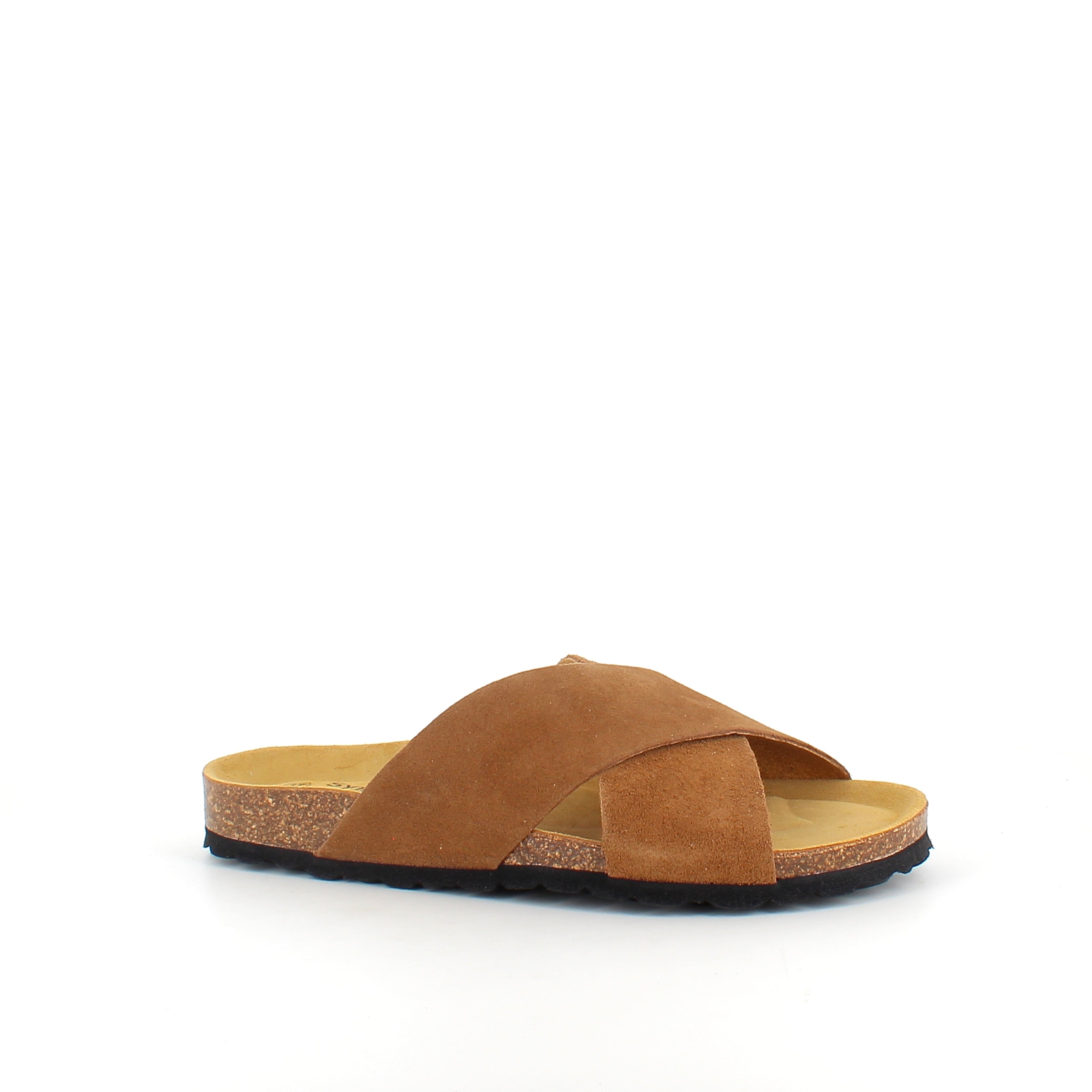 Serraje Roble – brun slip-on sandal med korsade remmar & komfort | SSKbutiken.se