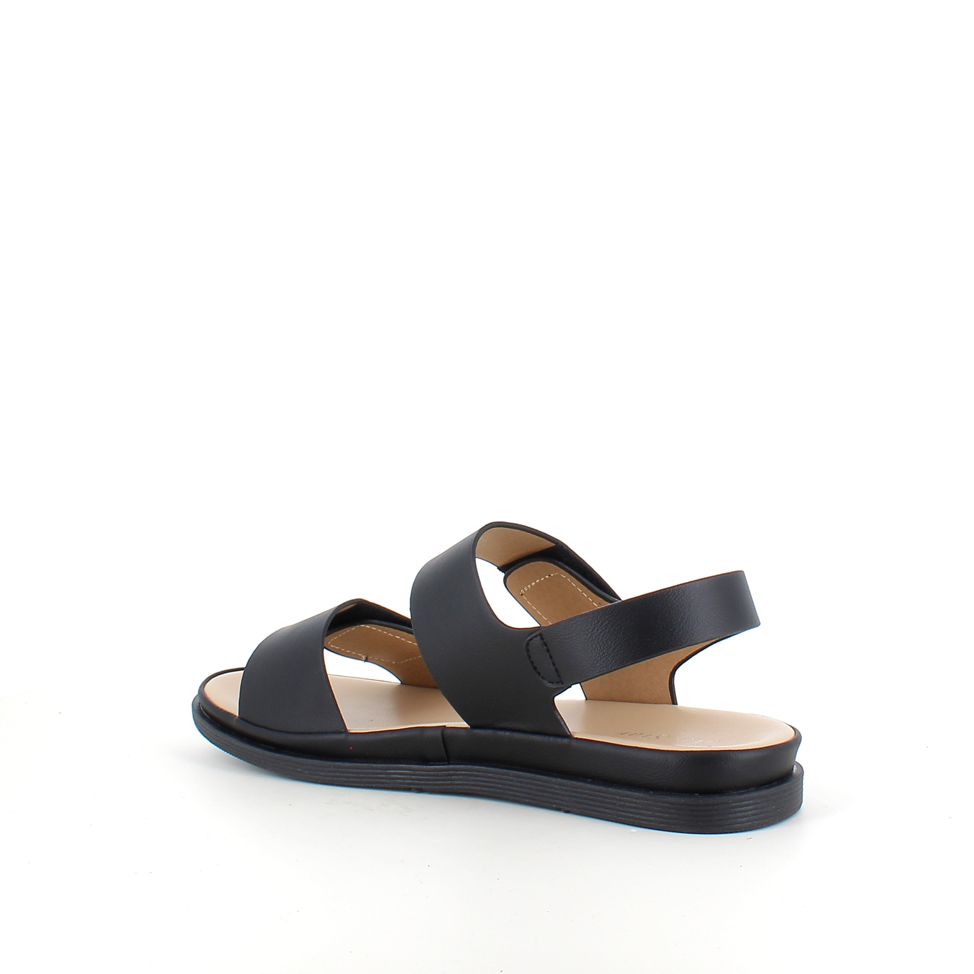 Svart sandal med justerbara remmar & mjuk komfortsula