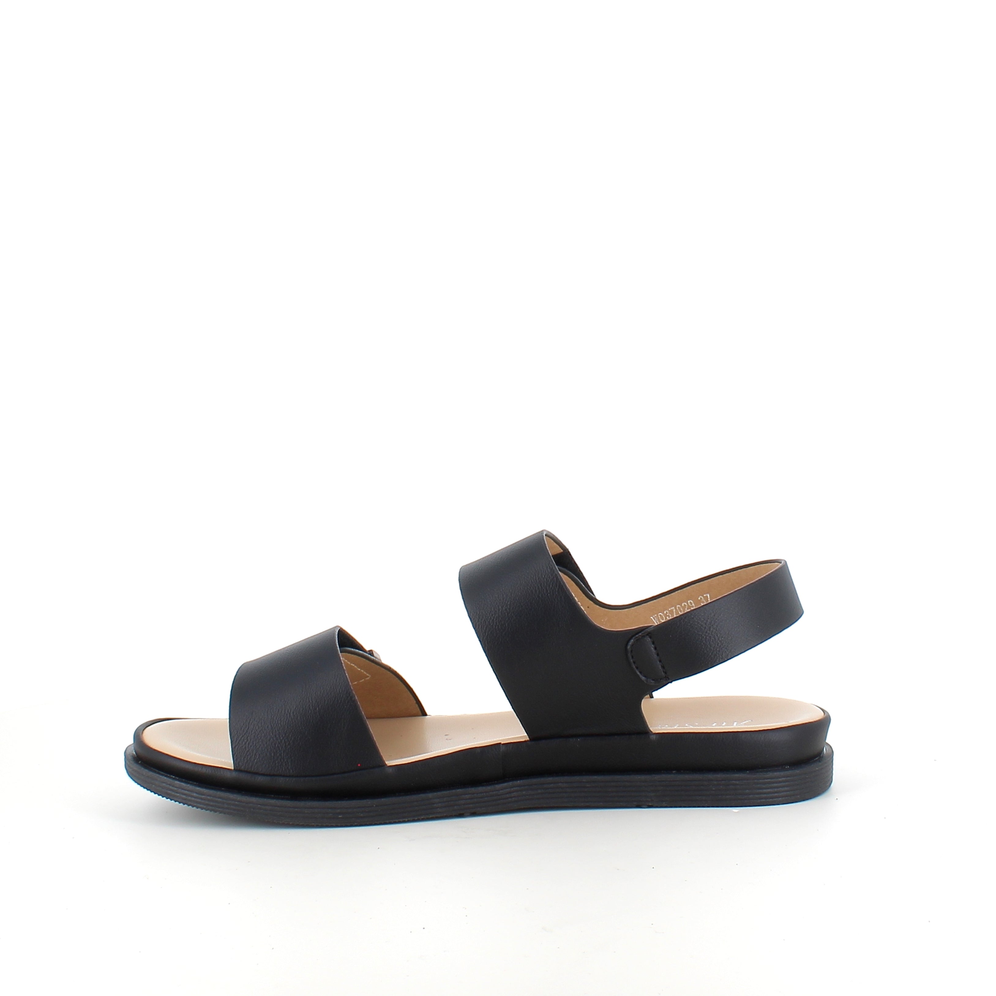 Svart sandal med justerbara remmar & mjuk komfortsula