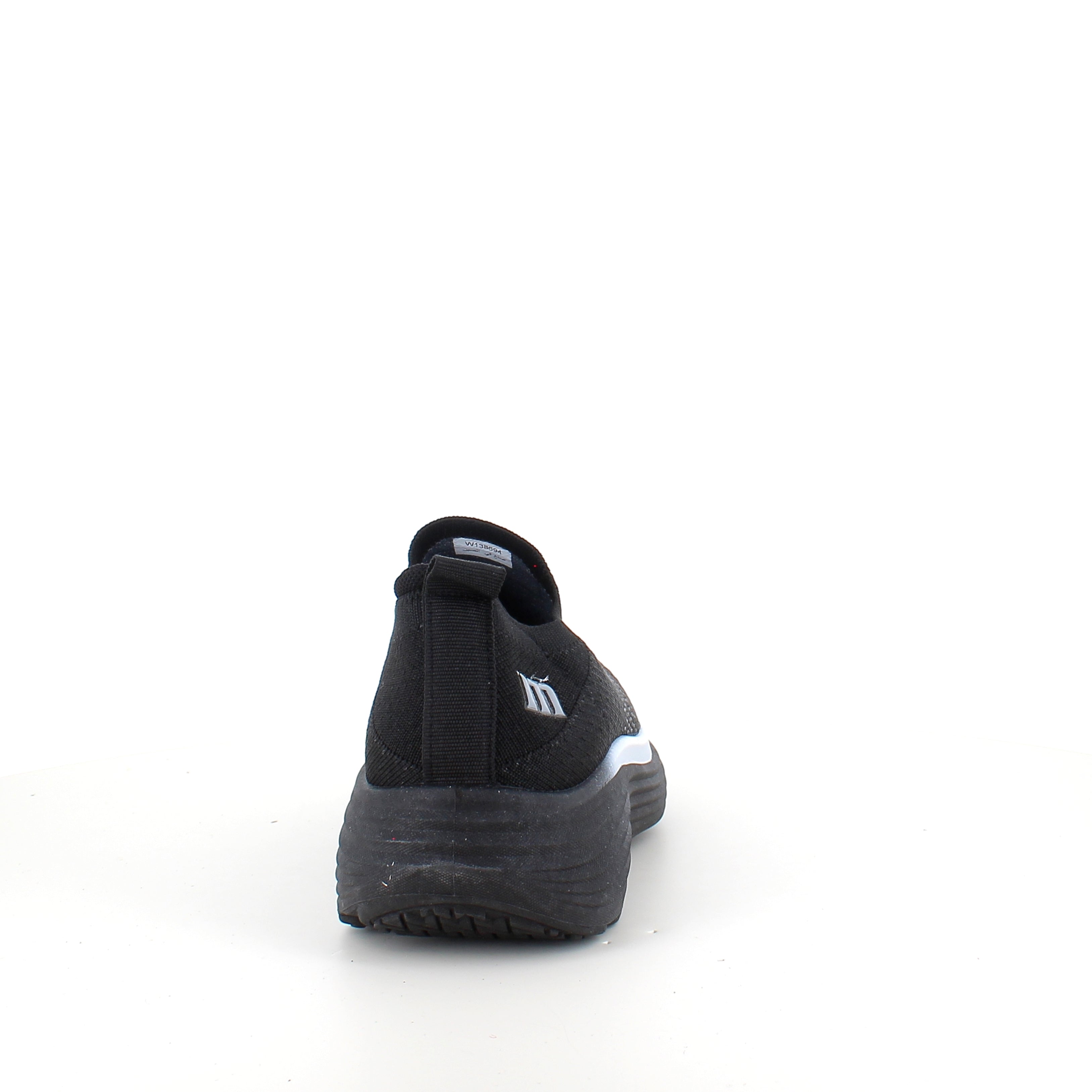 Svart slip-on komfortsneaker med stötdämpning & andningsbart stickat