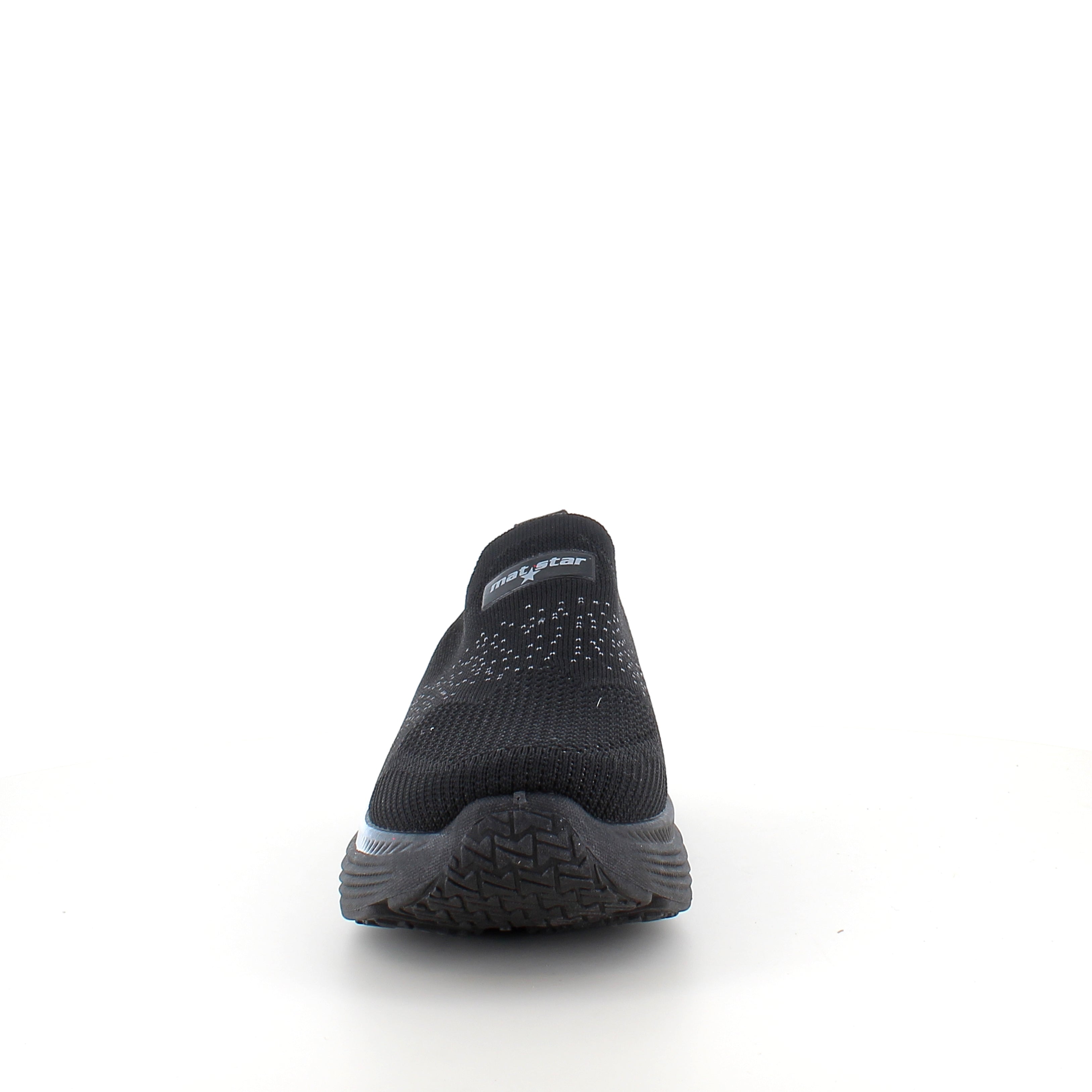 Svart slip-on komfortsneaker med stötdämpning & andningsbart stickat
