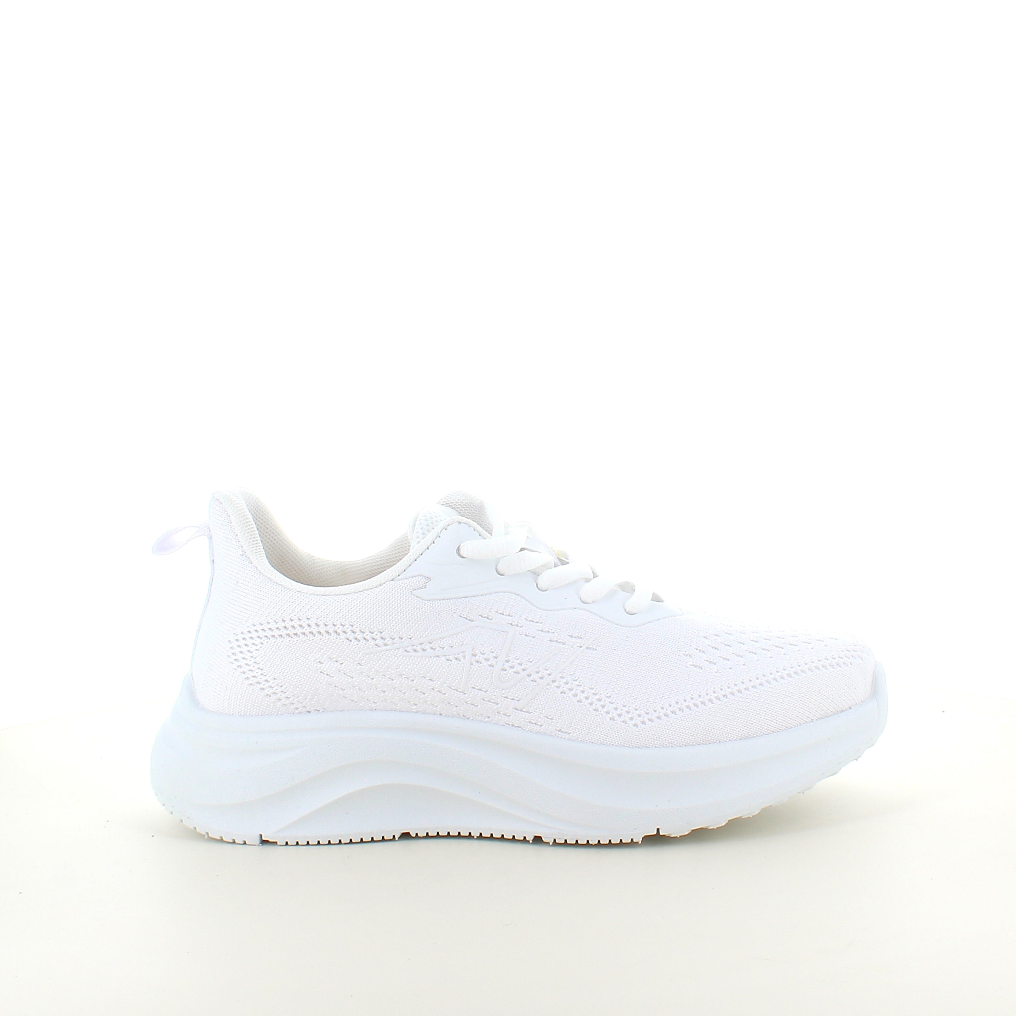 Vit lättvikts-sneaker med stötabsorbering och ventilerande mesh