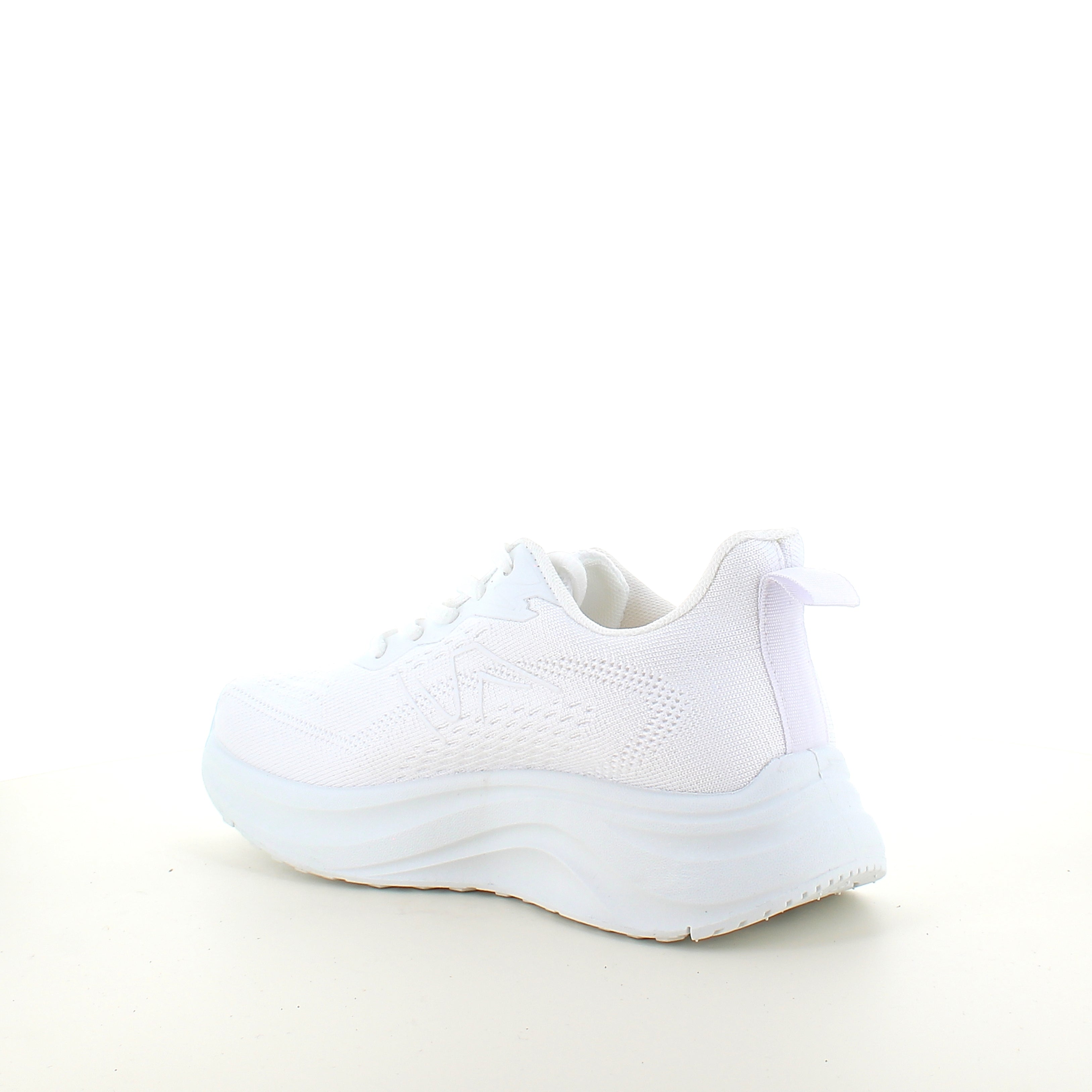 Vit lättvikts-sneaker med stötabsorbering och ventilerande mesh