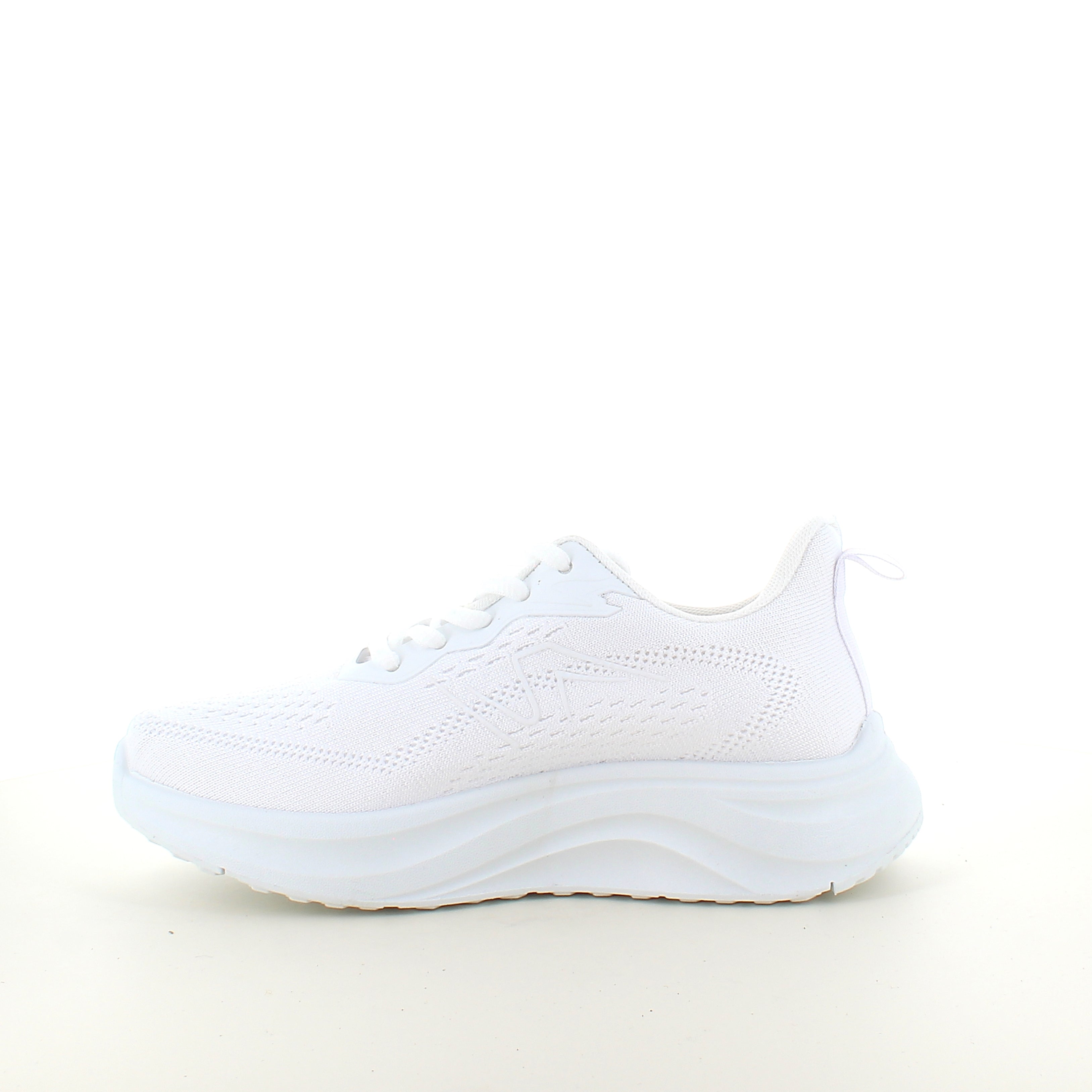 Vit lättvikts-sneaker med stötabsorbering och ventilerande mesh
