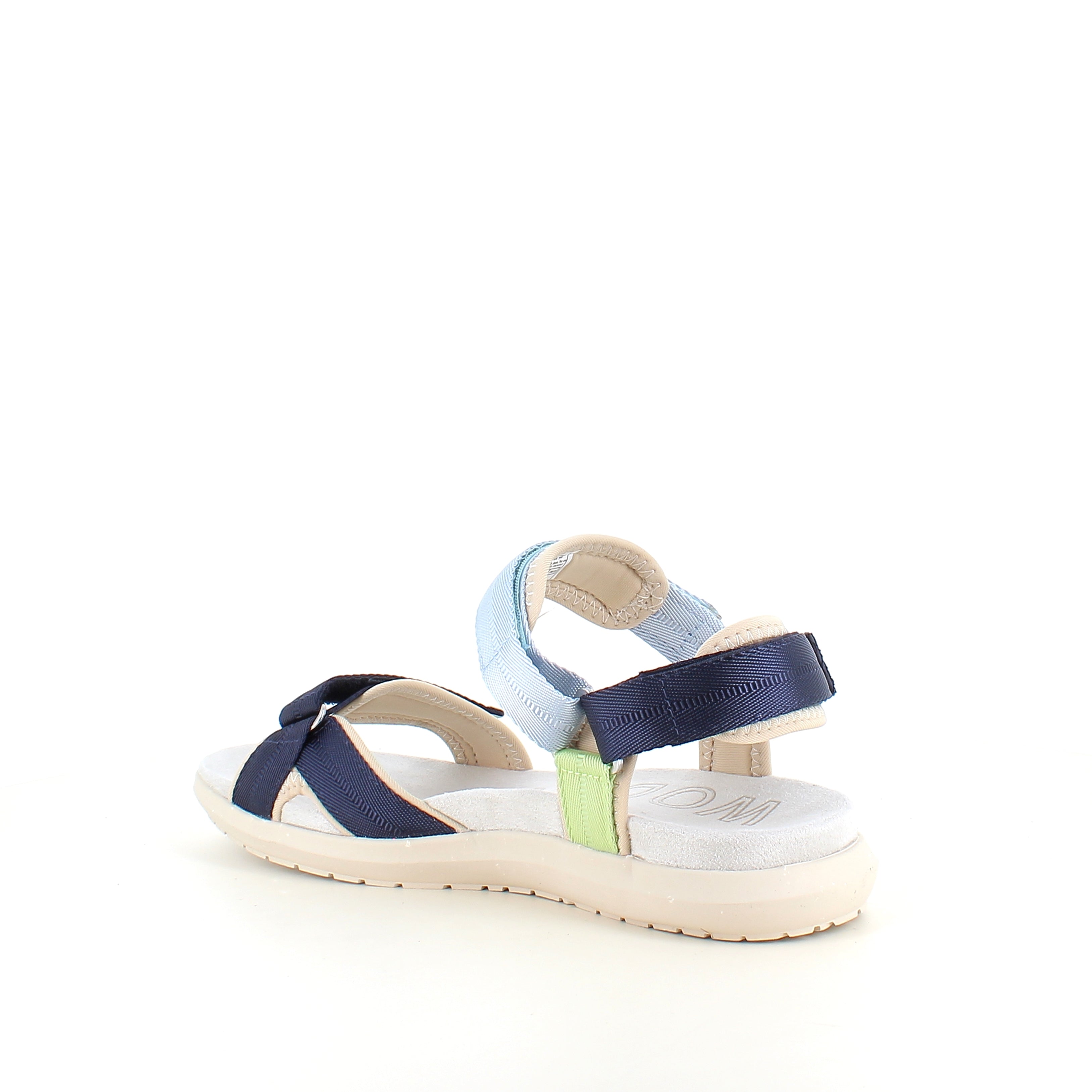 Woden sandal Moonstone Multi – Lätt & stödjande i blå, gröna & beige nyanser