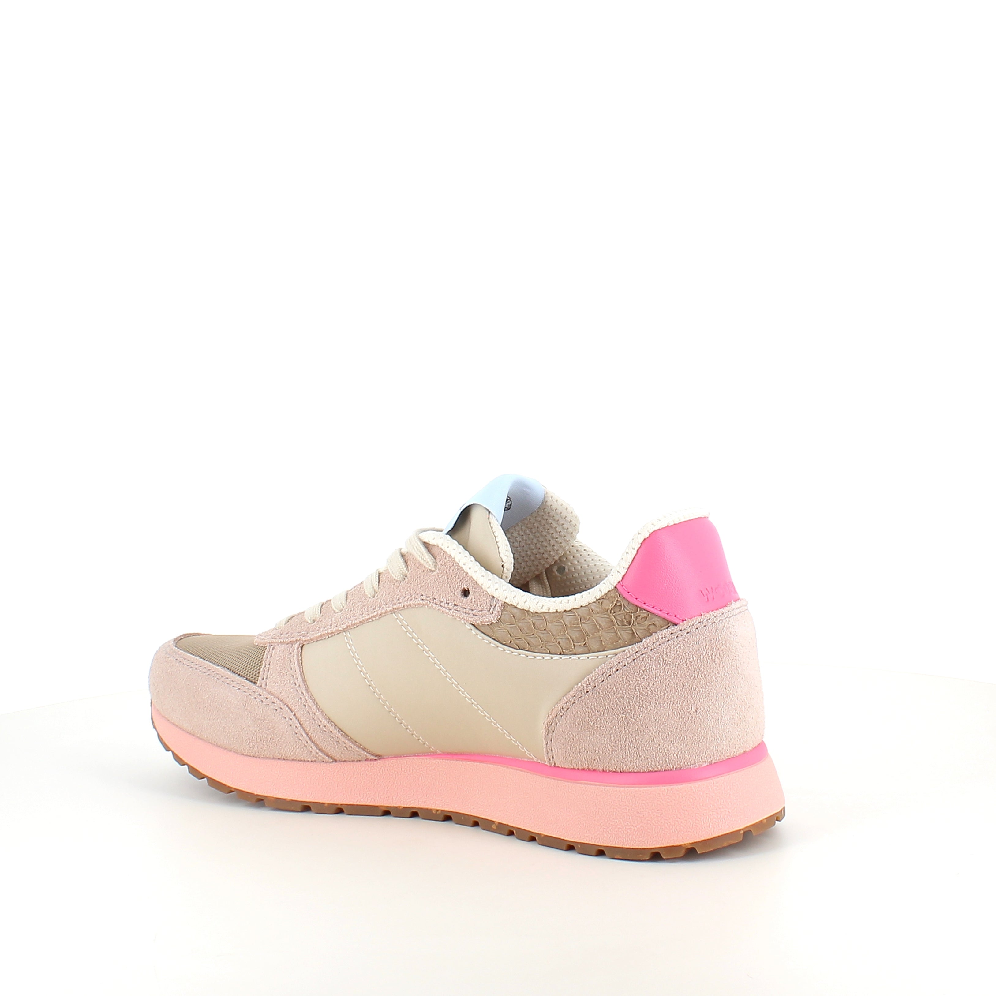 WODEN Ronja – Ivory/Blush | Komfortabel lädersneaker med korksula