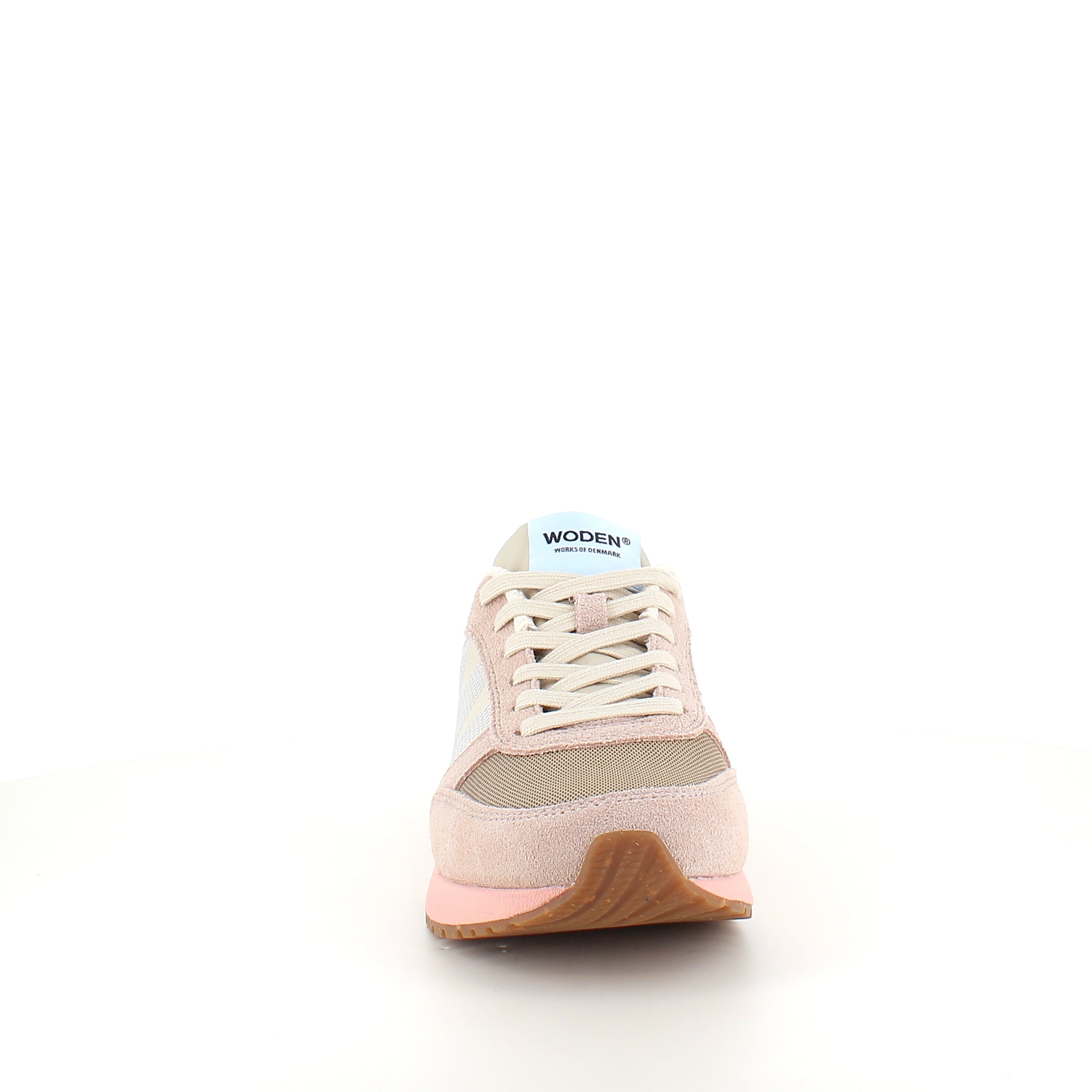 WODEN Ronja – Ivory/Blush | Komfortabel lädersneaker med korksula