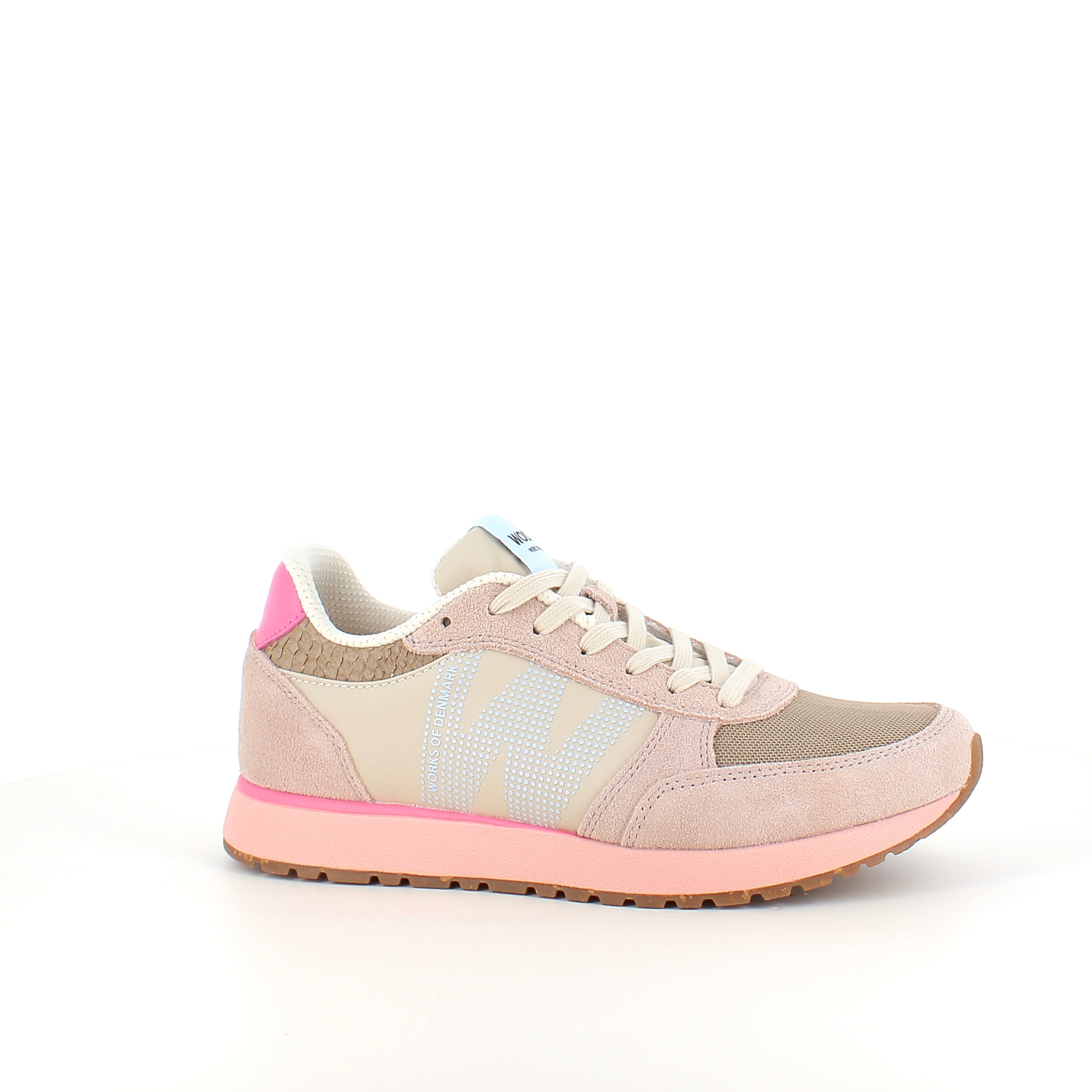 WODEN Ronja – Ivory/Blush | Komfortabel lädersneaker med korksula