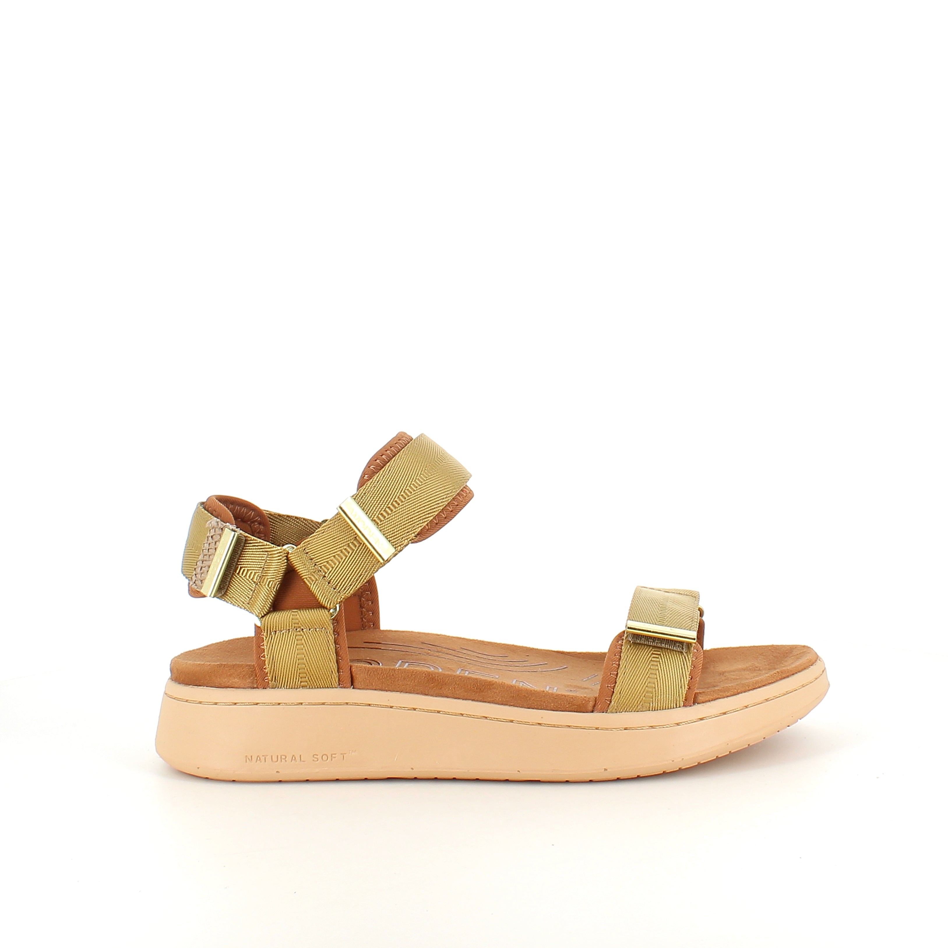 Woden sandal – Khaki (gyllene nyans)