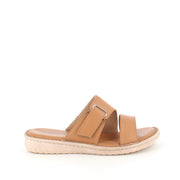 Brun skinn slip-on med justerbar rem från Relaxshoe