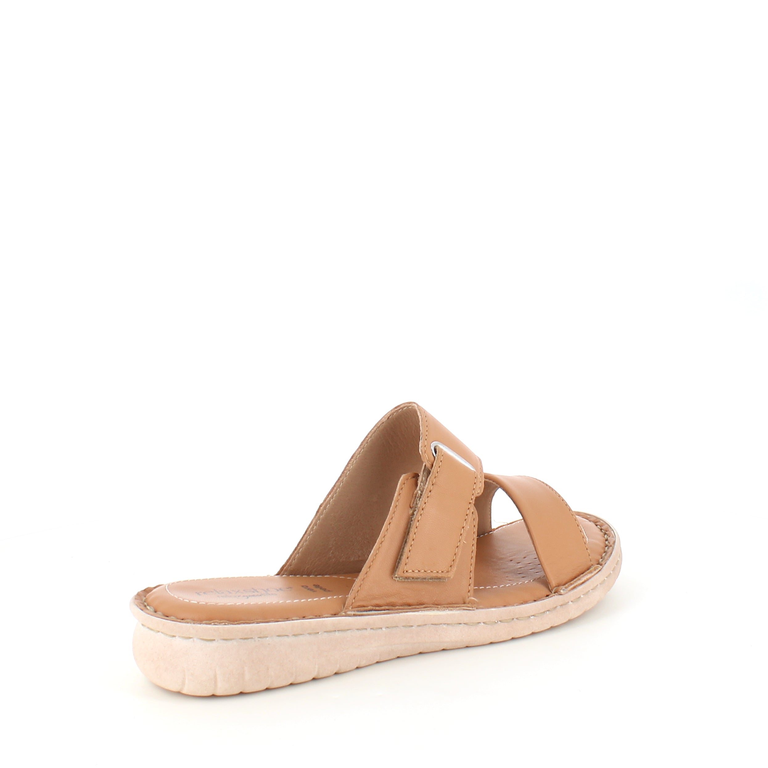 Brun skinn slip-on med justerbar rem från Relaxshoe