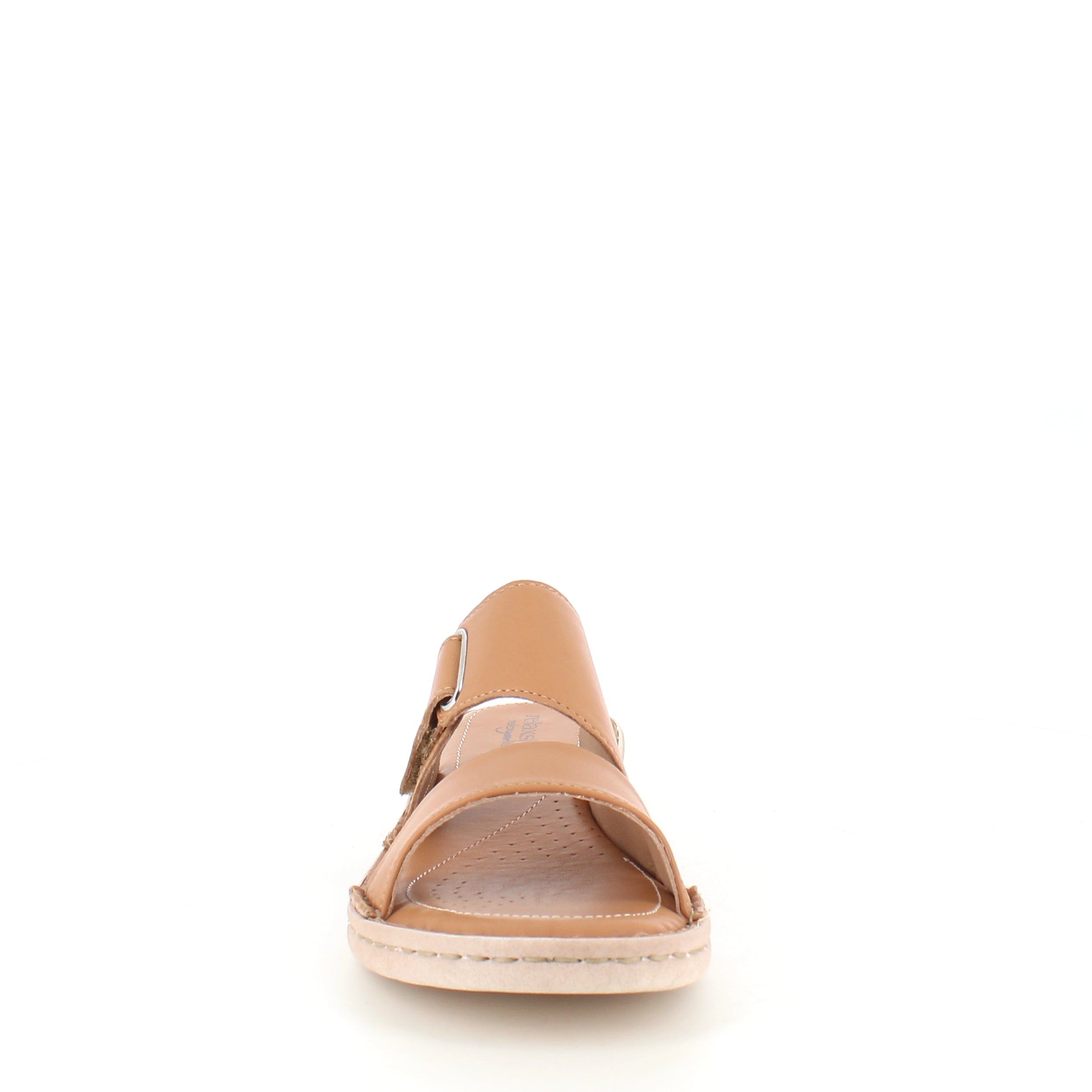 Brun skinn slip-on med justerbar rem från Relaxshoe