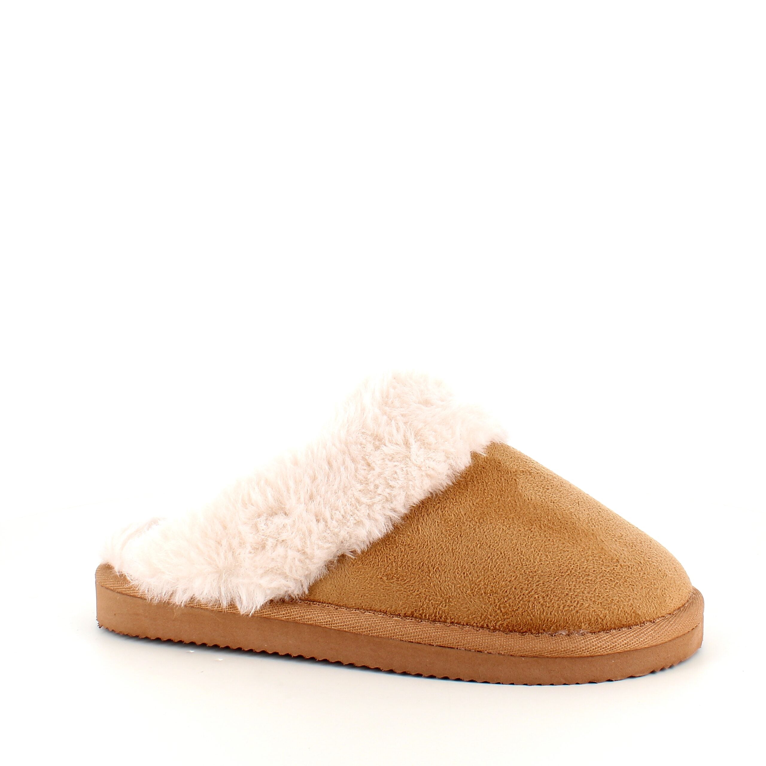 Bruna slip-on-tofflor med bred passform