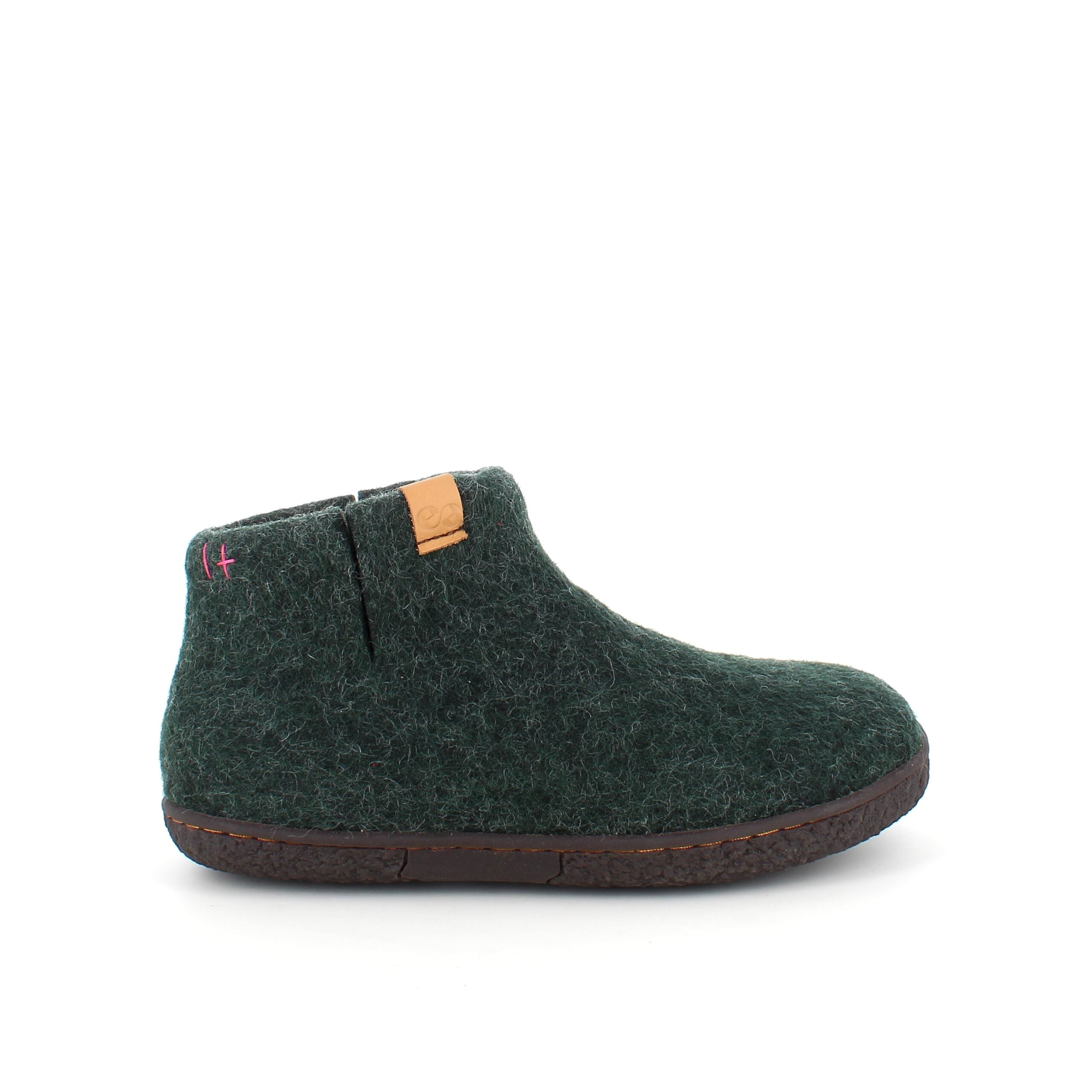 Hög grön ulltoffel med halkfria sulor från Green Comfort