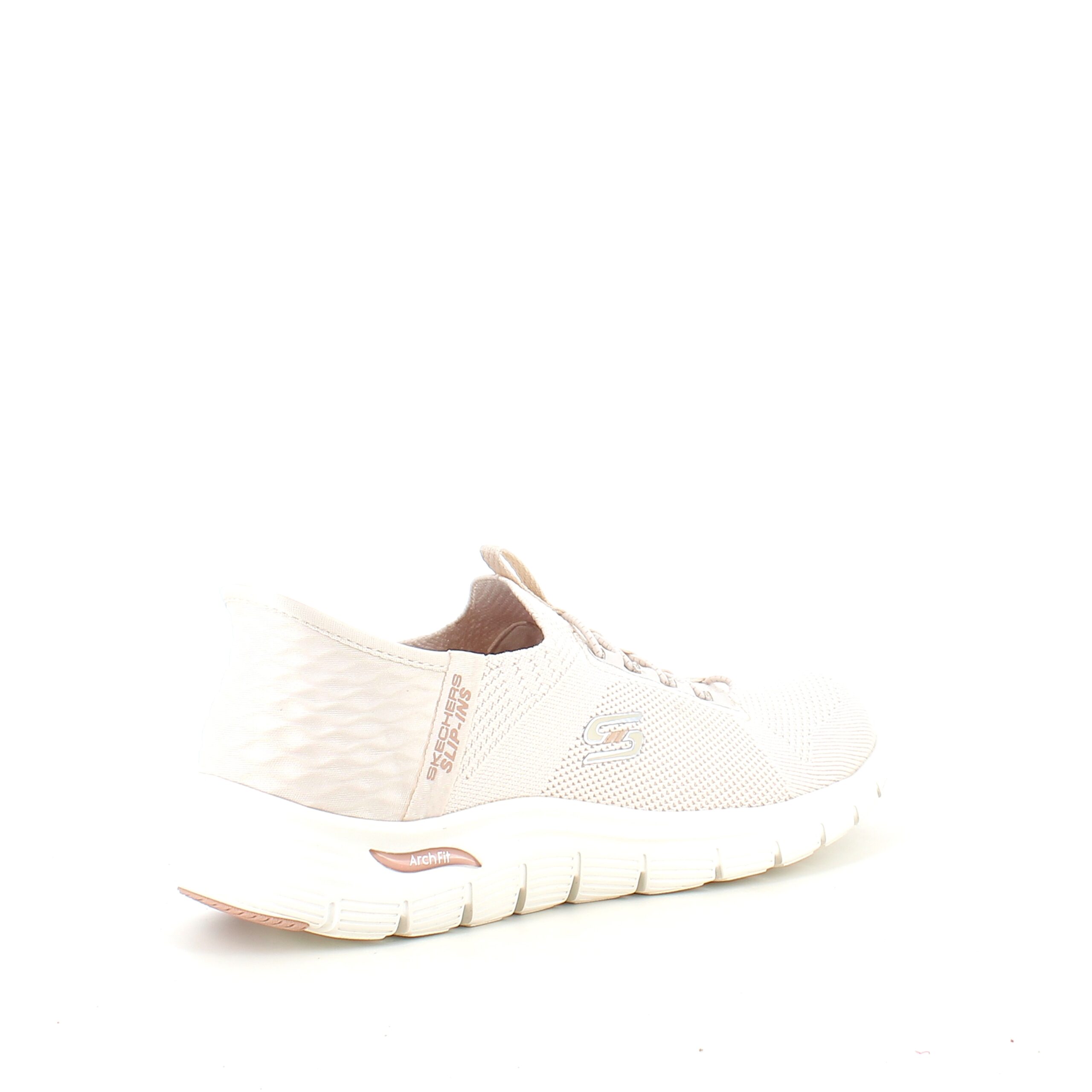 Beige Skechers slip-ins med svangstöd