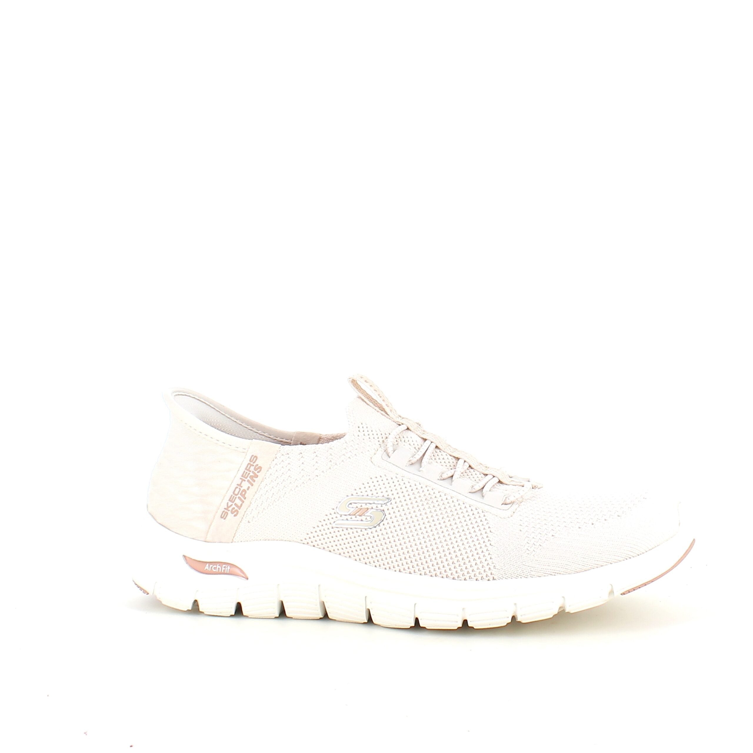 Beige Skechers slip-ins med svangstöd