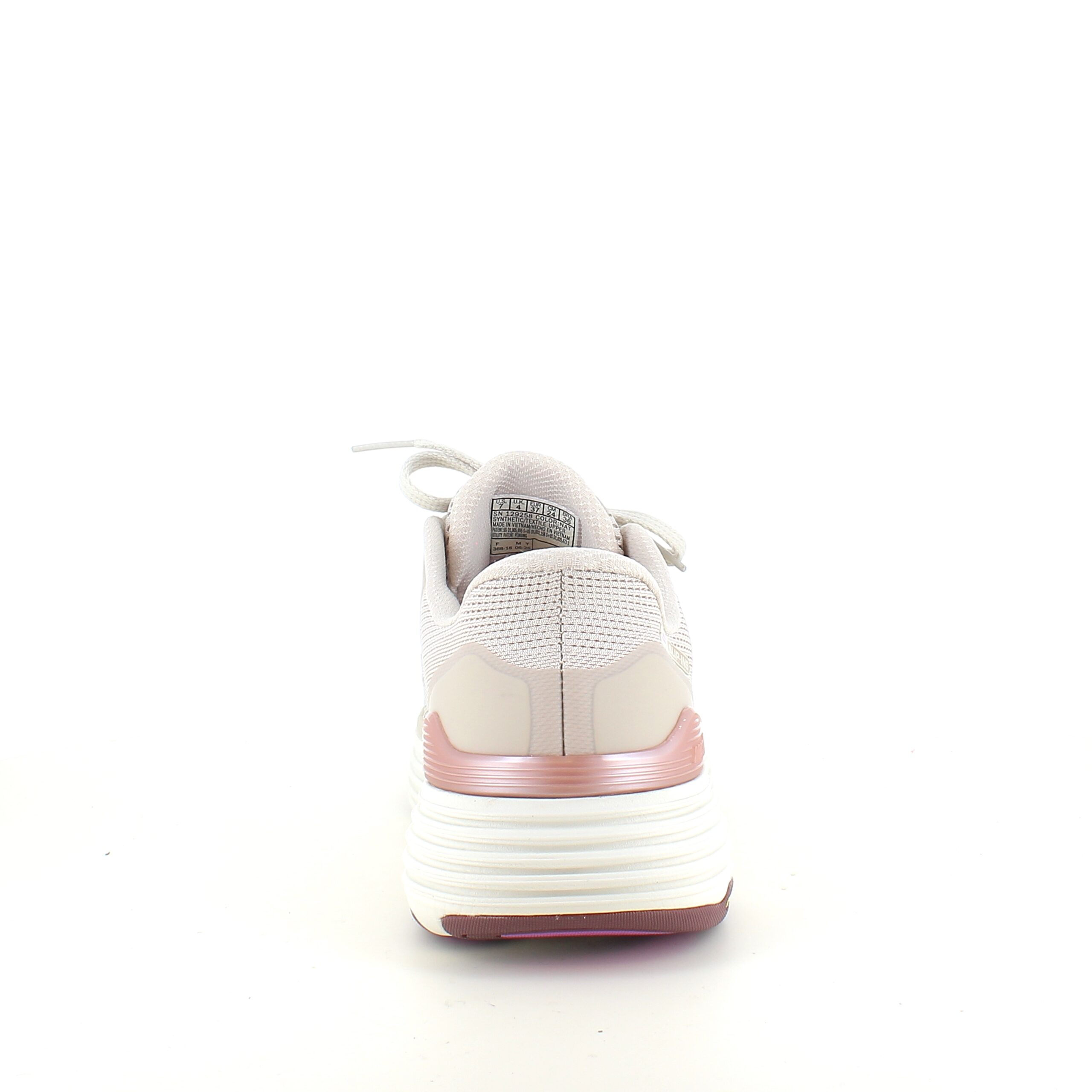 Beige Skechers slip-in med Max Cushioning-sula