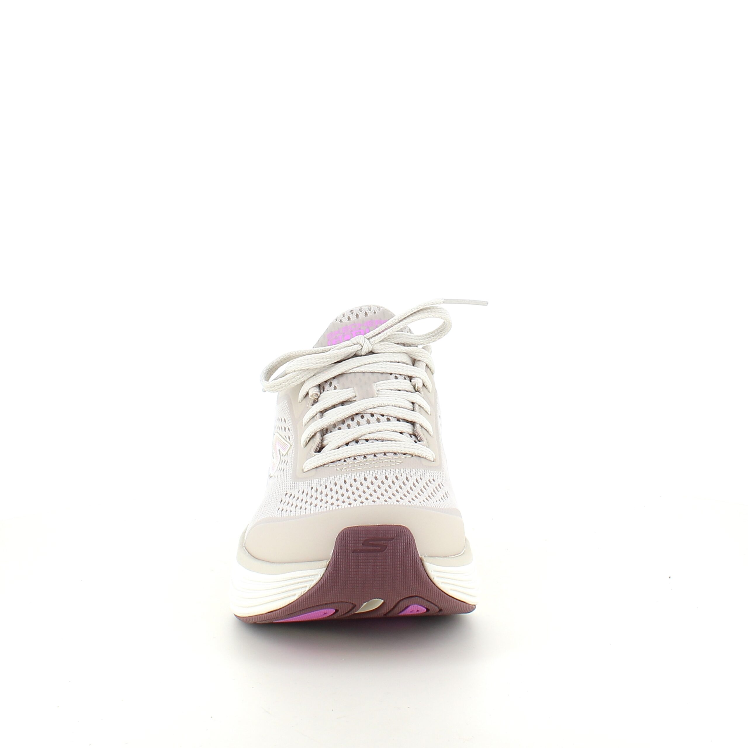 Beige Skechers slip-in med Max Cushioning-sula