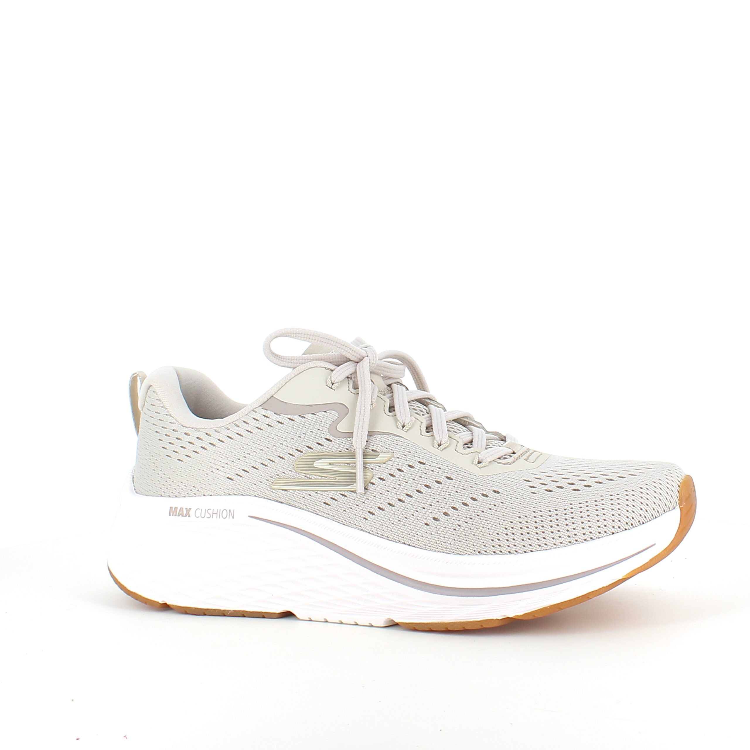 Beige Skechers Max Cushion-skor – optimalt stöd och oöverträffad komfort