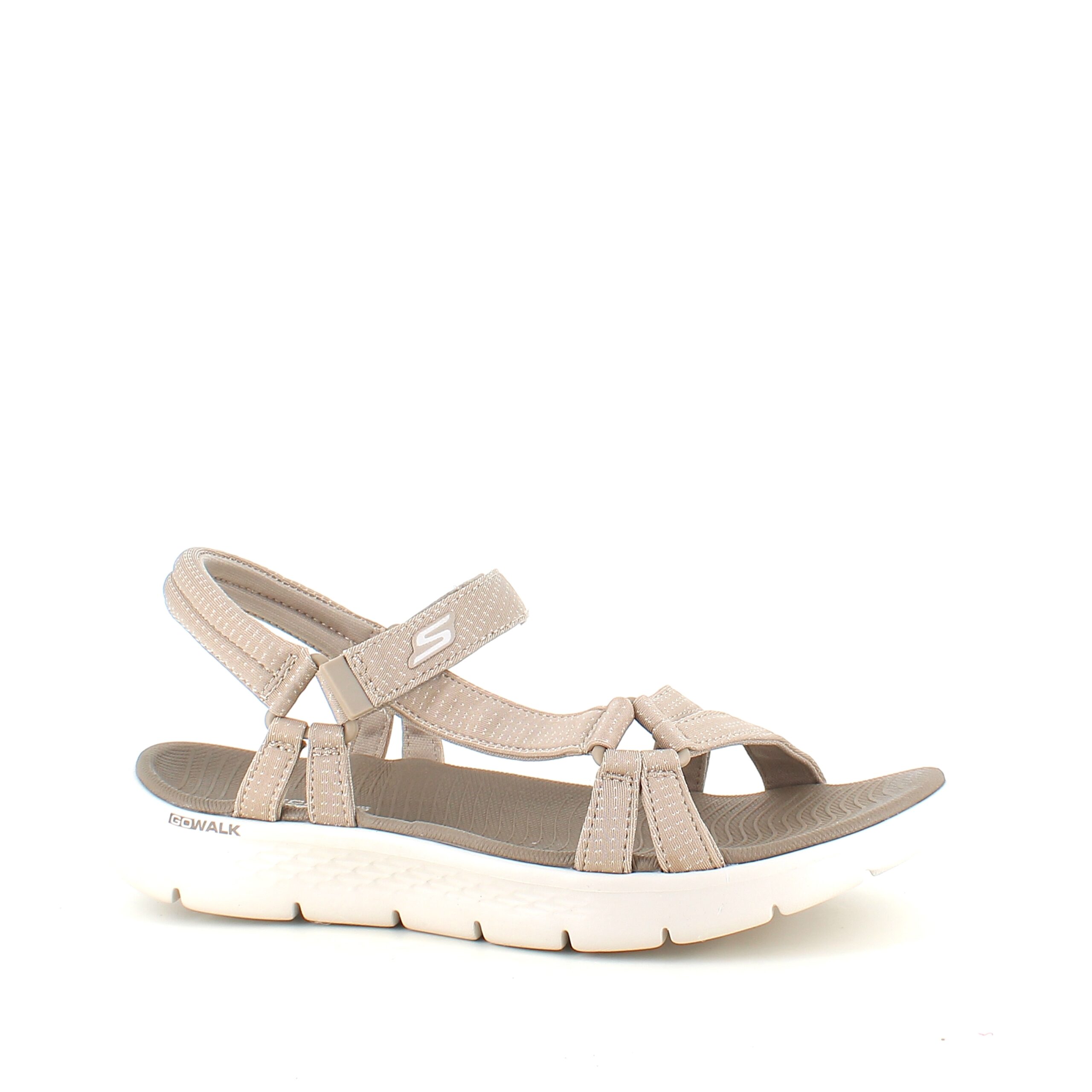Beige Skechers GOwalk-sandal, bred modell