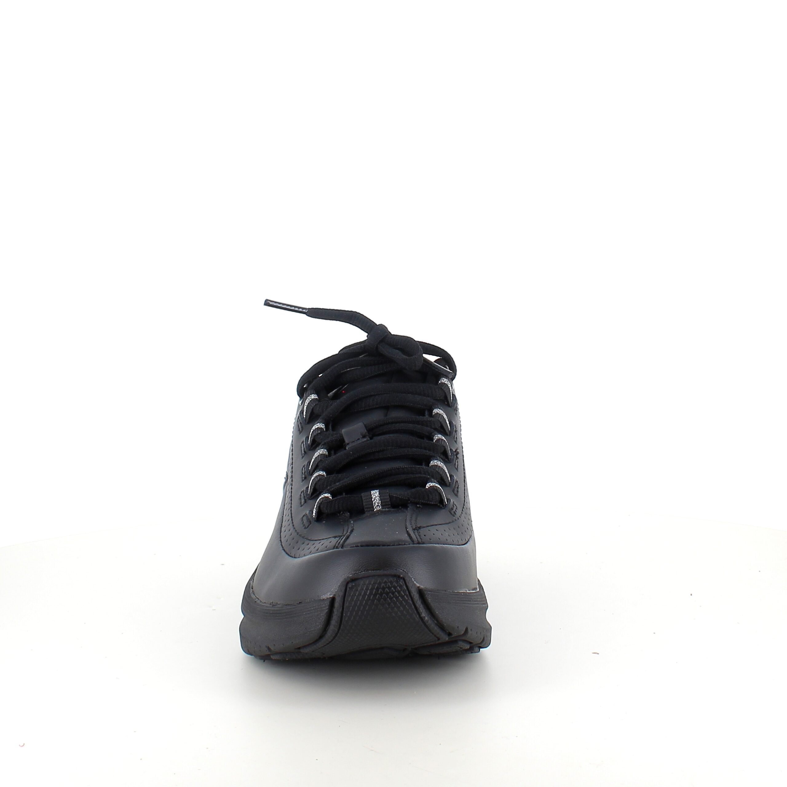 Svarta Skechers i slätt läder