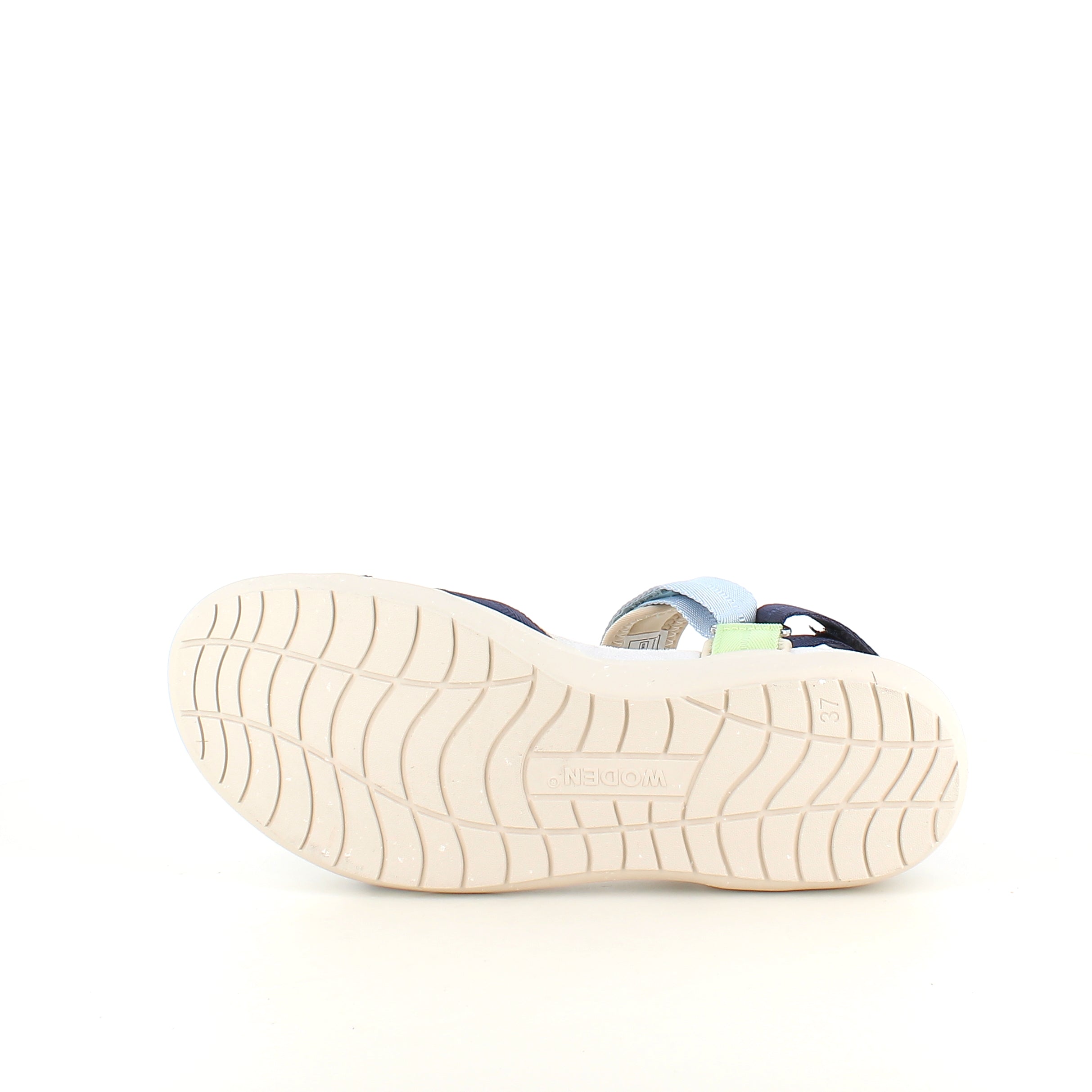 Woden sandal Moonstone Multi – Lätt & stödjande i blå, gröna & beige nyanser