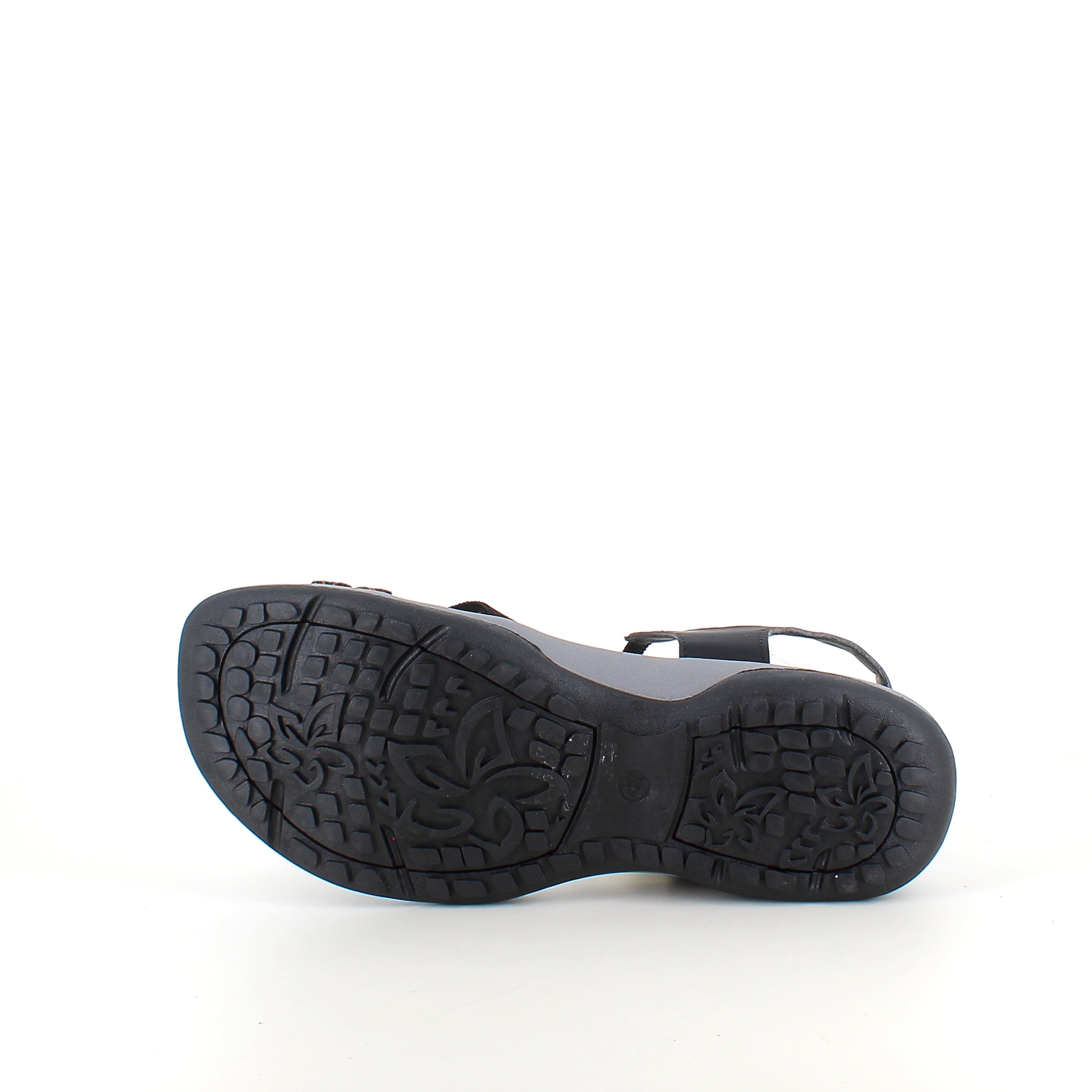 Svart sandal med elastiska remmar & kardborre – klassisk & användbar