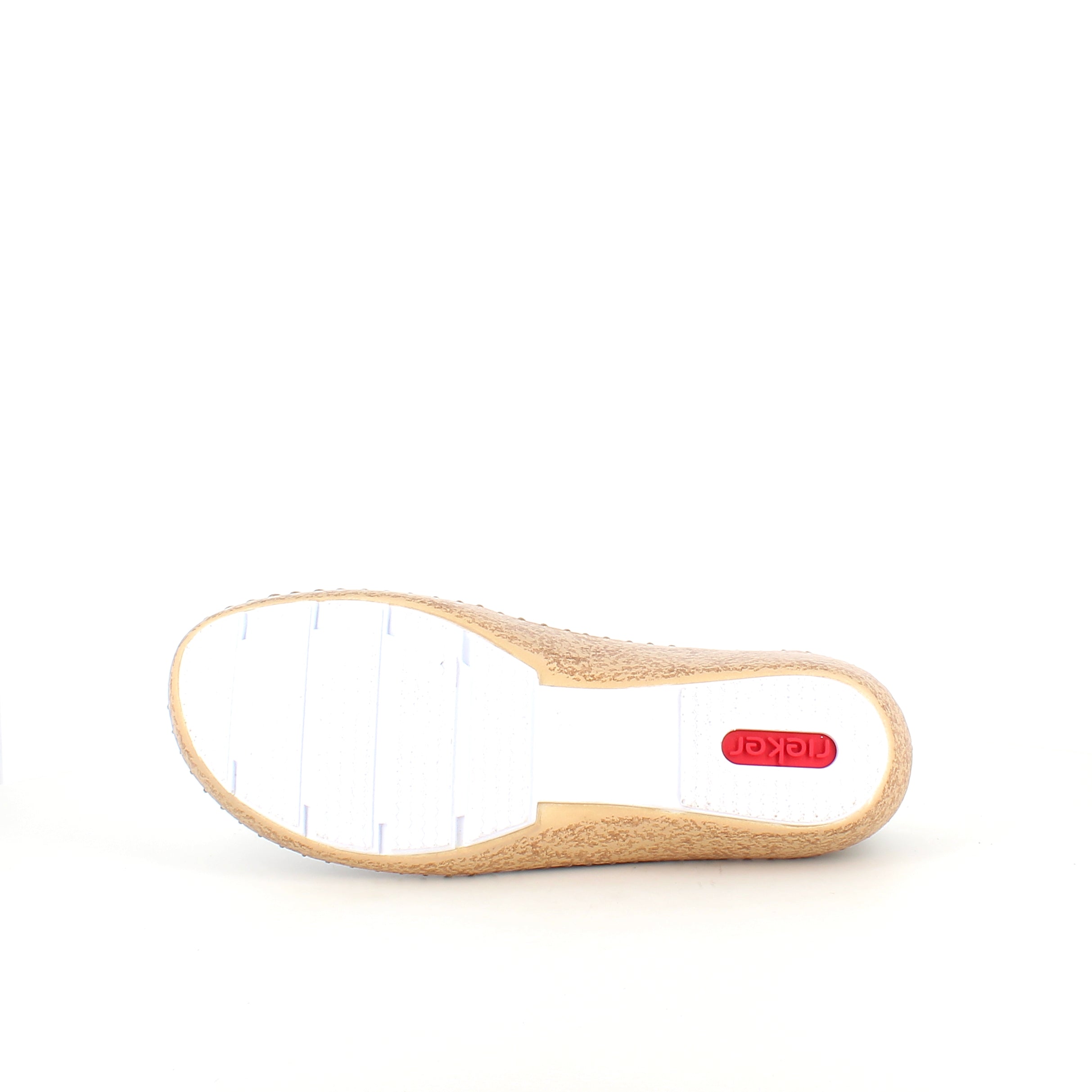 Rieker beige sluten sandal med kardborre och blommönster