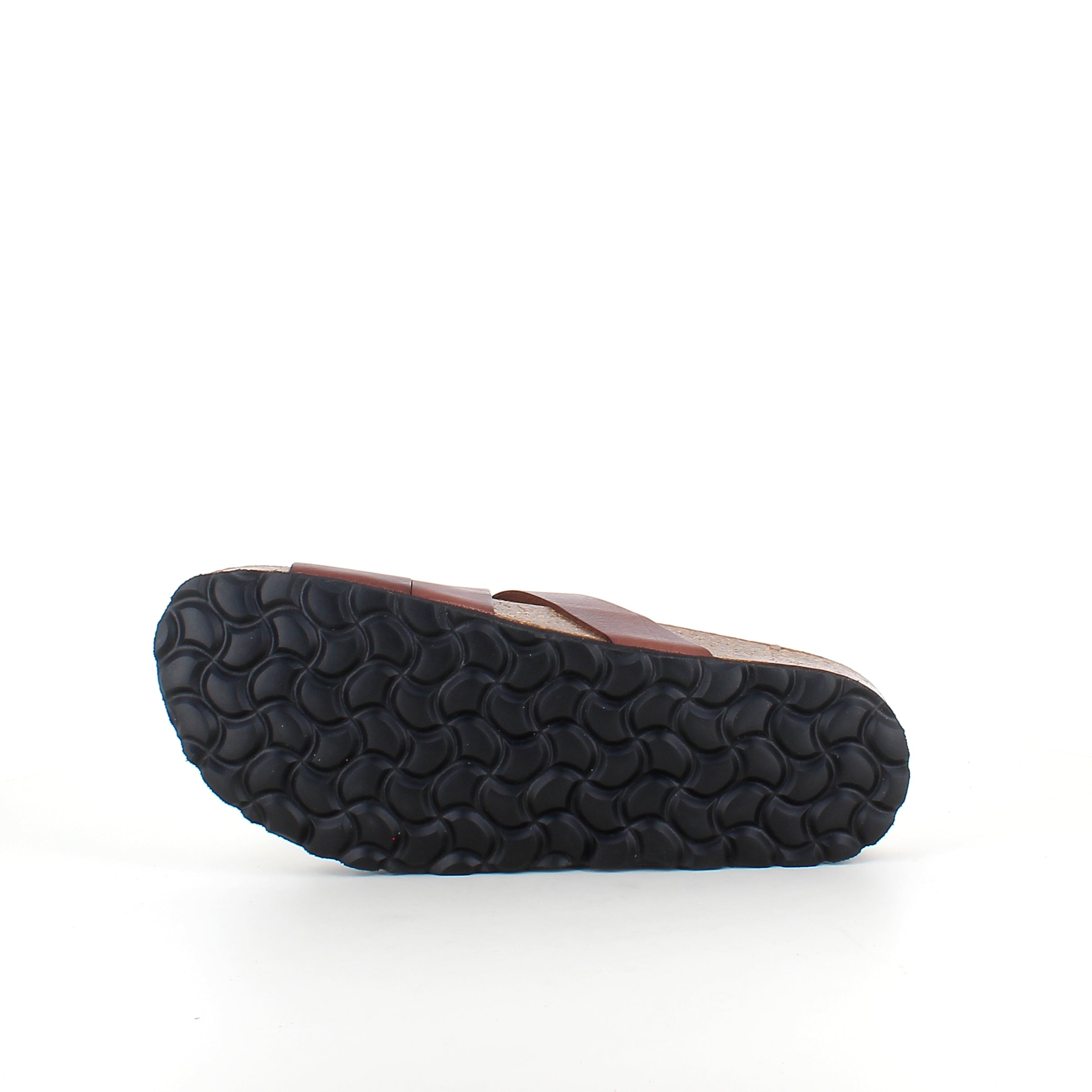 Slip-on sandal i brunt läder med korsremmar – komfort & stöd | SSKbutiken.se