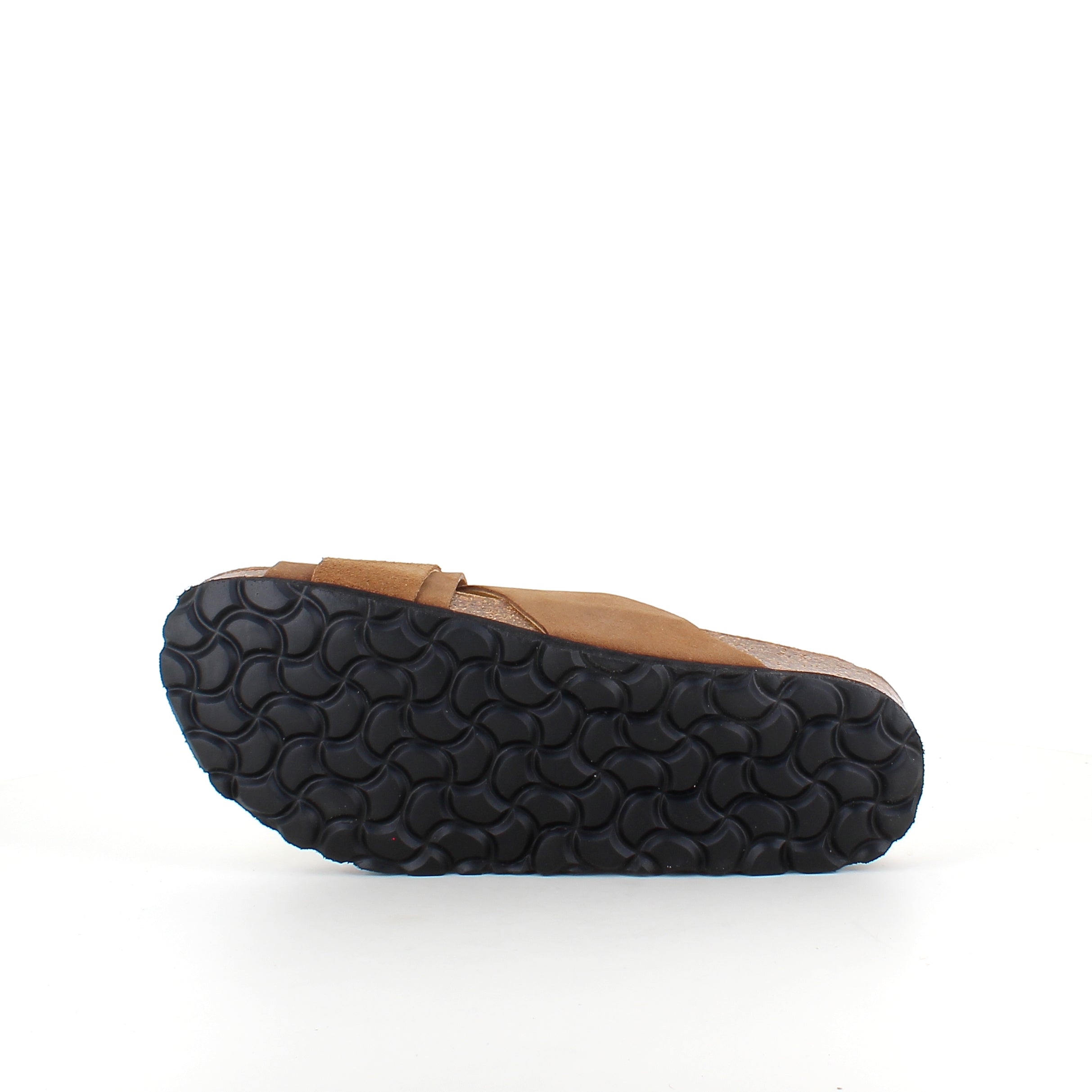 Brun slip-on sandal med dubbel rem – komfortsandal med stöd | SSKbutiken.se