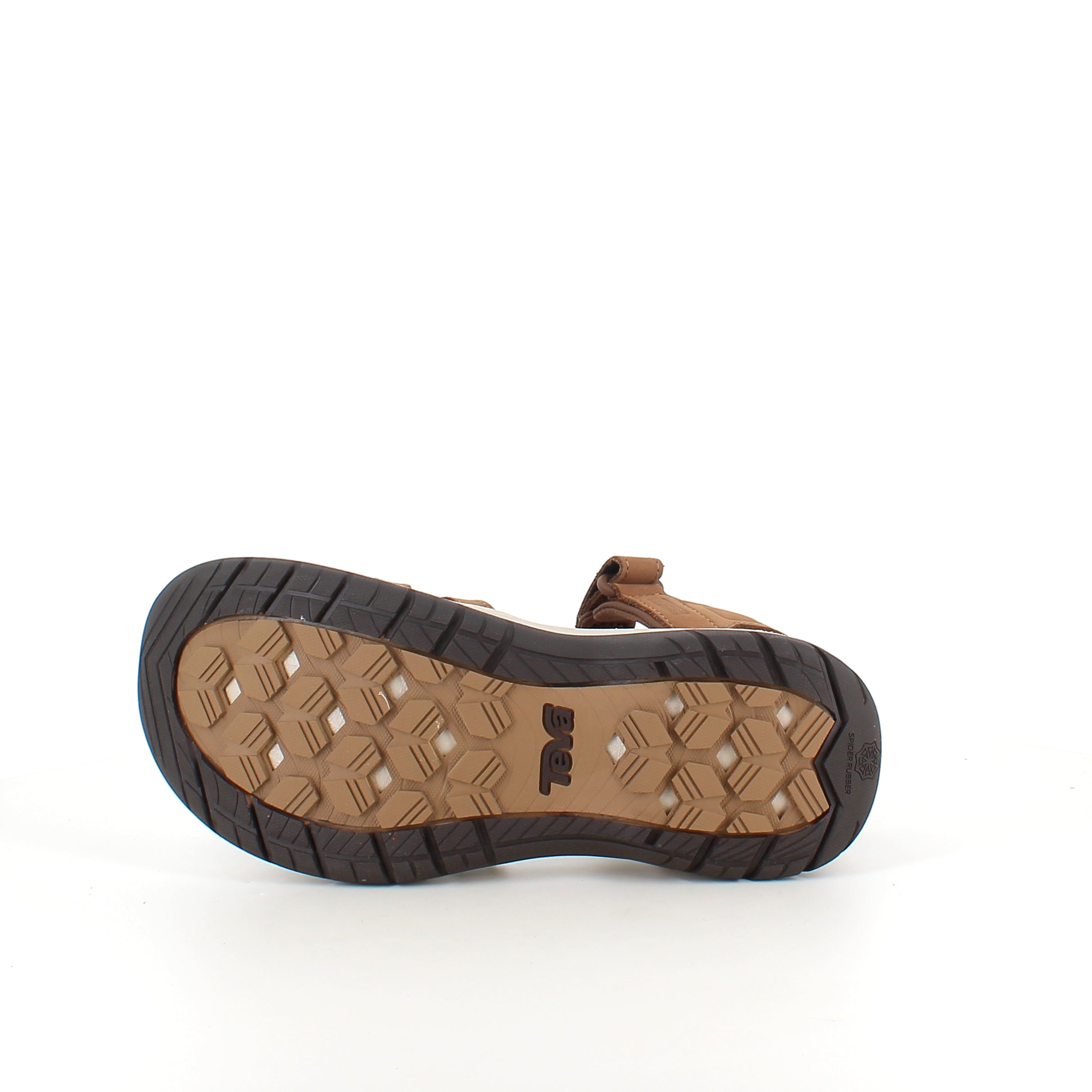 Brun Teva lädersandal med hålfotsstöd och stötdämpning – komfort hela dagen