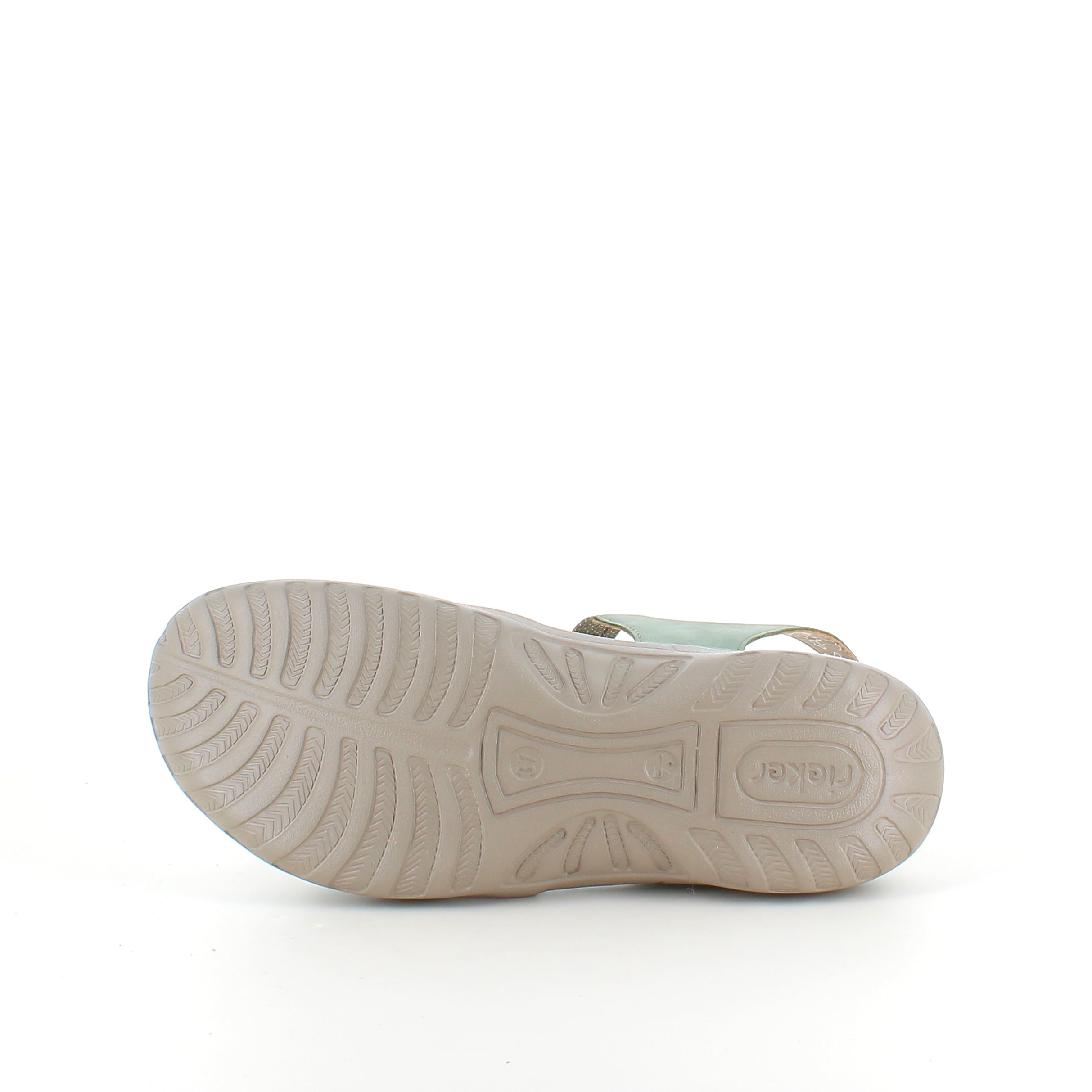 Rieker sandal i gron till dam – latt komfort med mjuk innersula & flexibla remmar