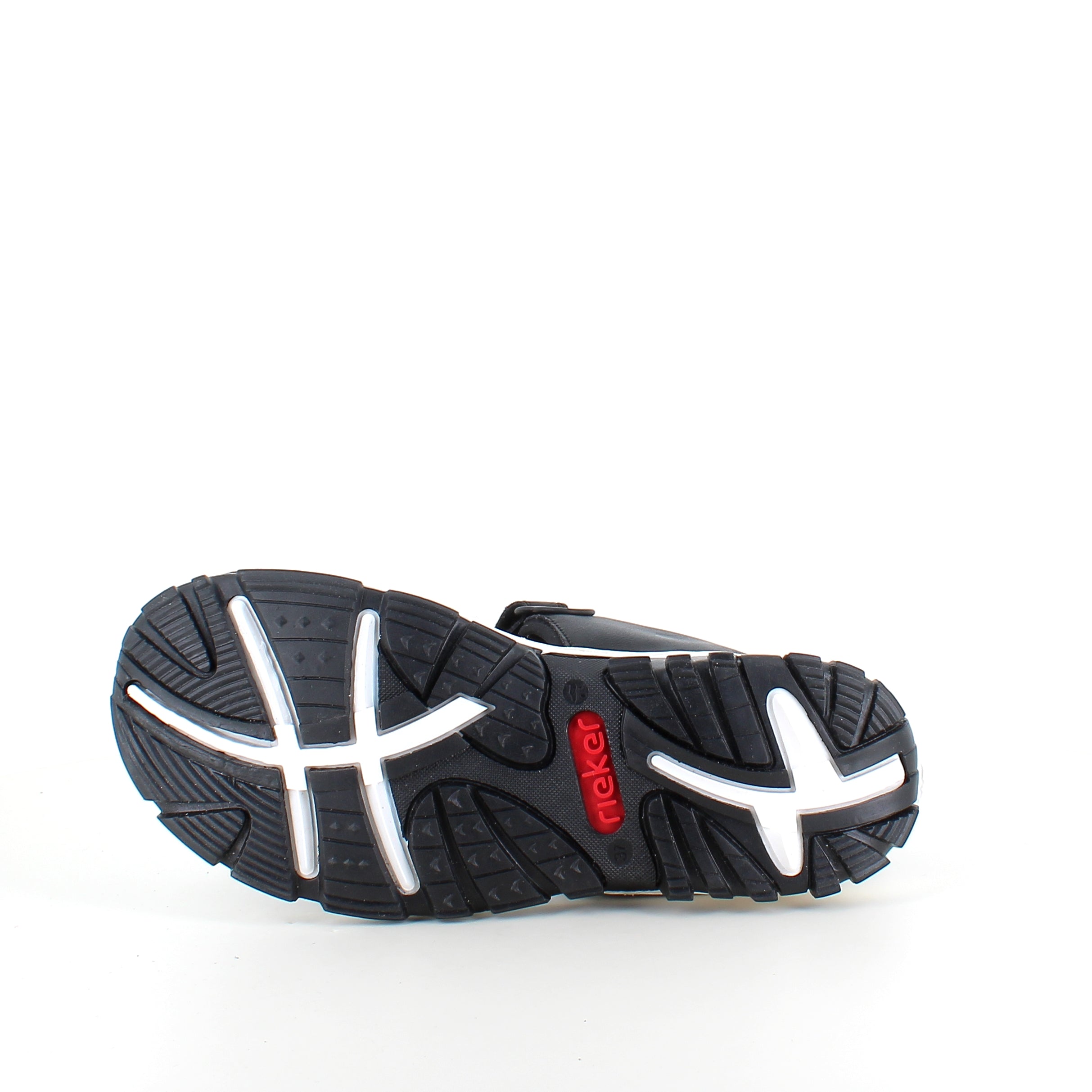 Rieker sandal i svart – stötdämpande sandal med kardborre