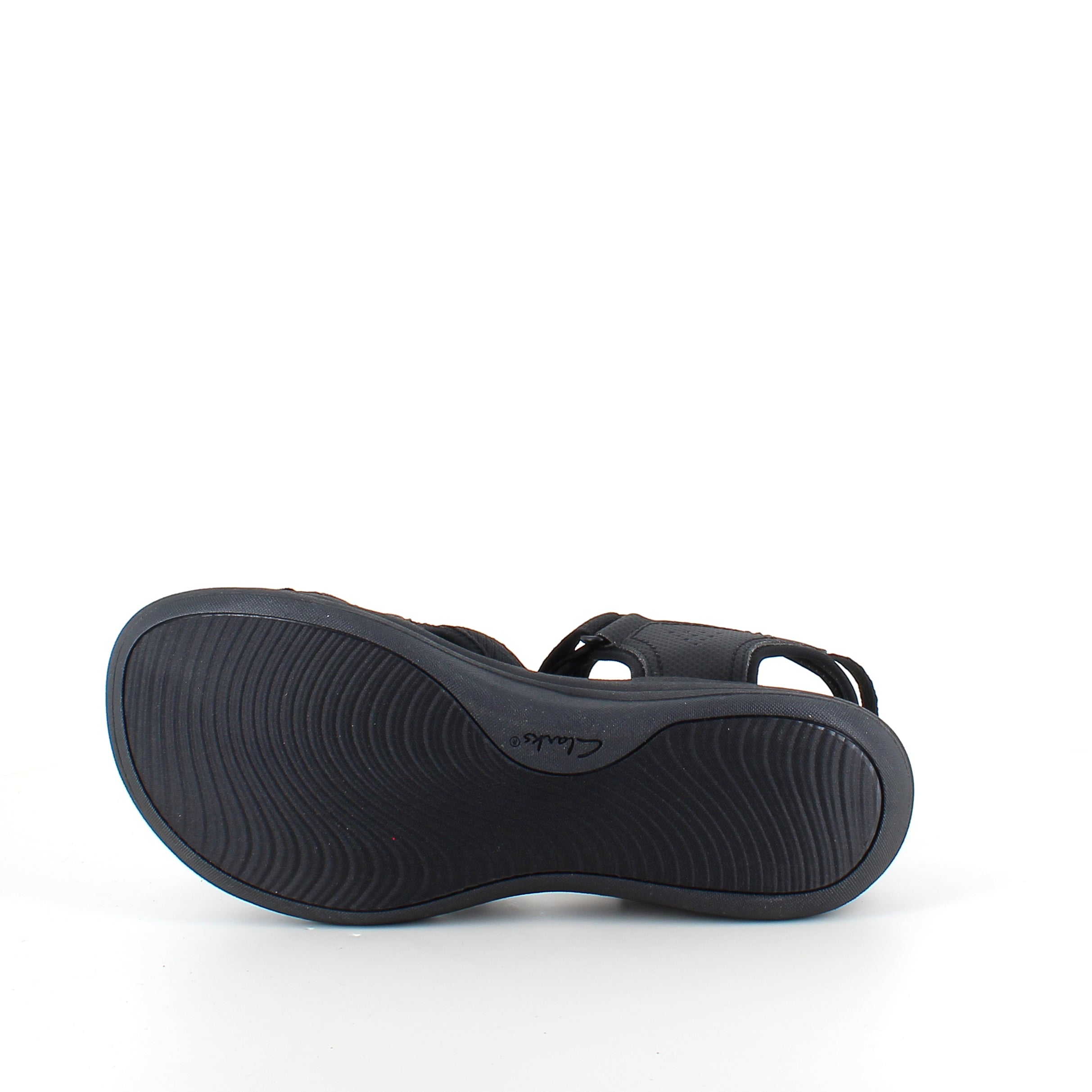 Clarks Cloudsteppers sandal i svart – lätt och stötabsorberande komfort för långa dagar