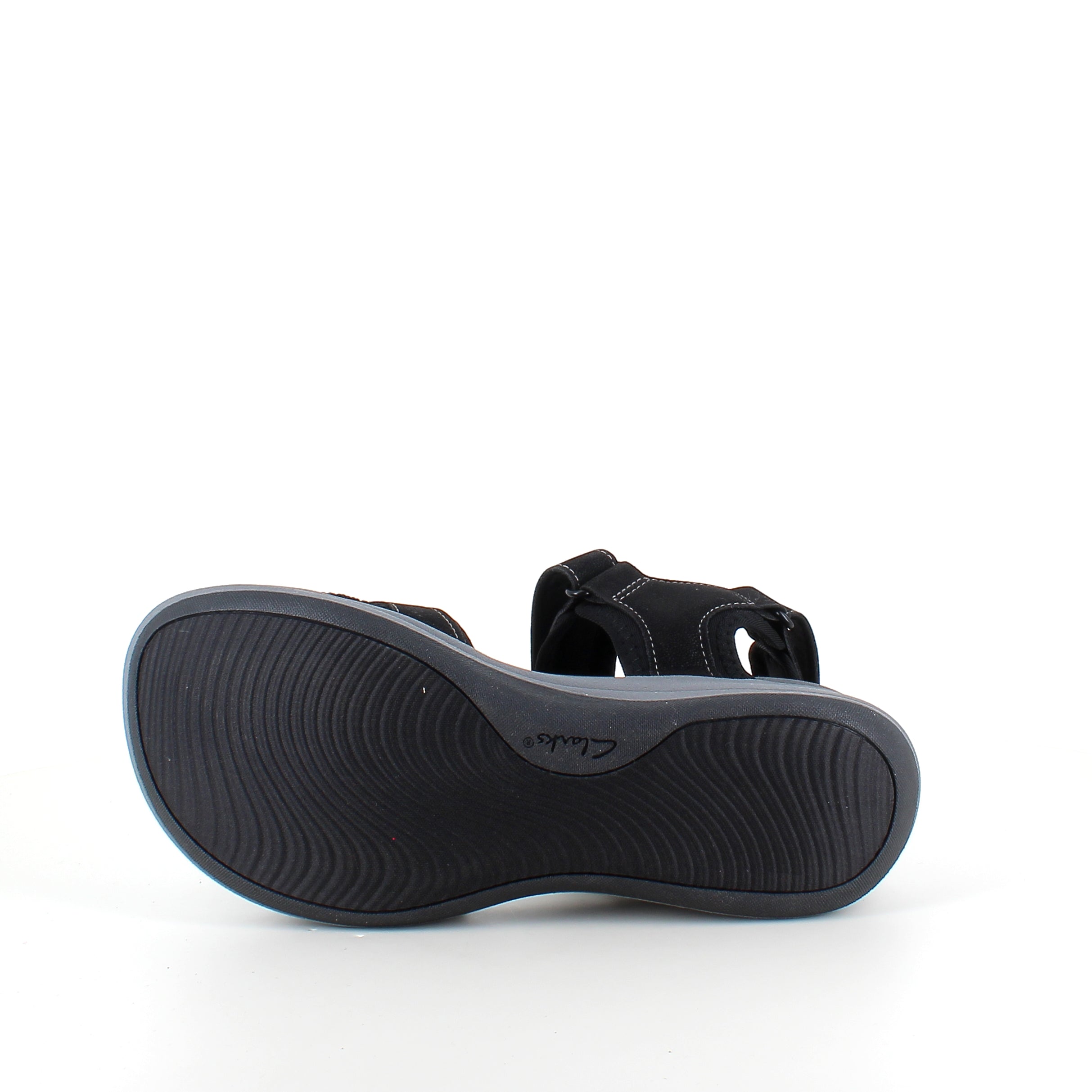 Clarks Cloudsteppers sandal i svart – mjuk komfort & stötdämpning hela dagen