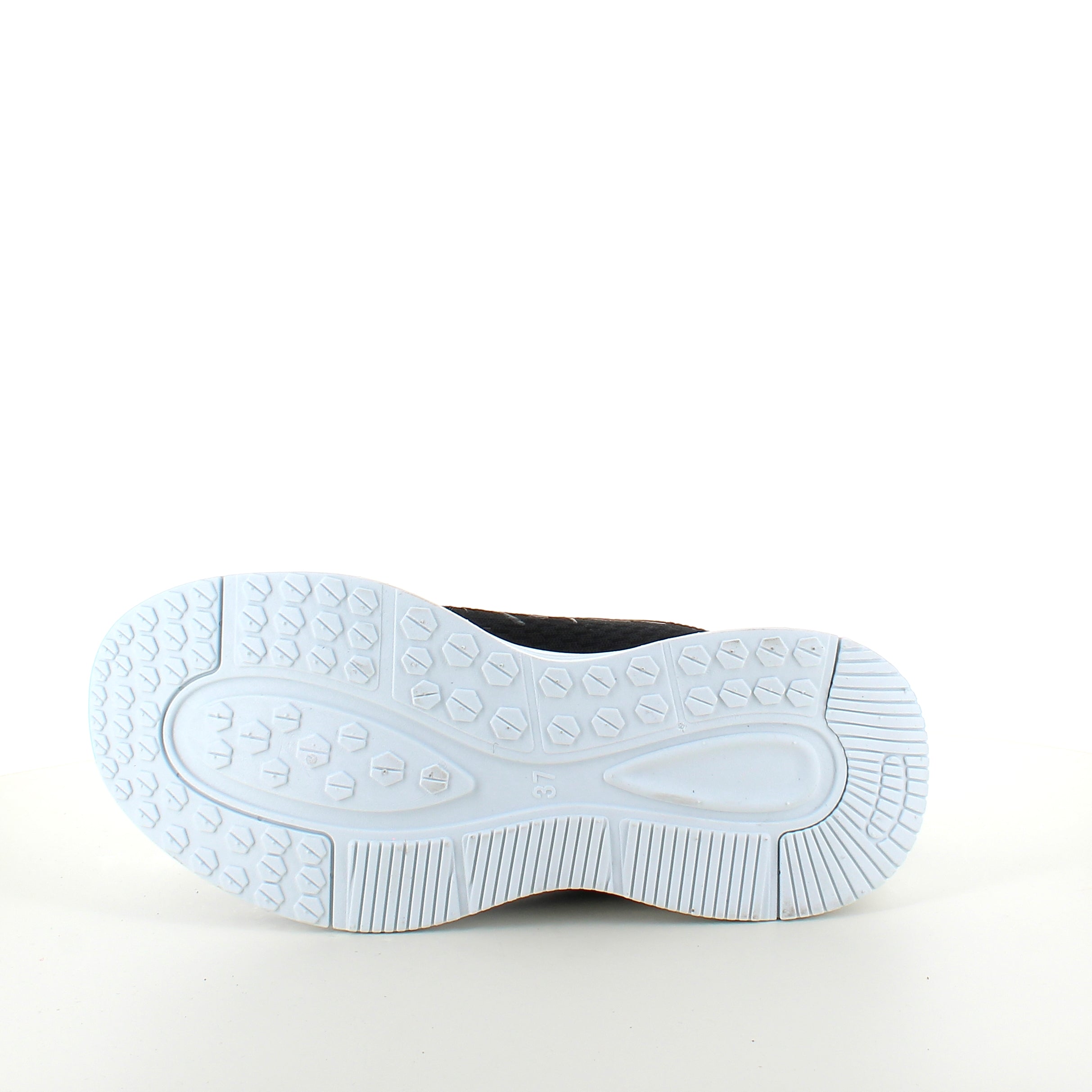 Svart lättvikts-sneaker med stötdämpning och andningsbart mesh