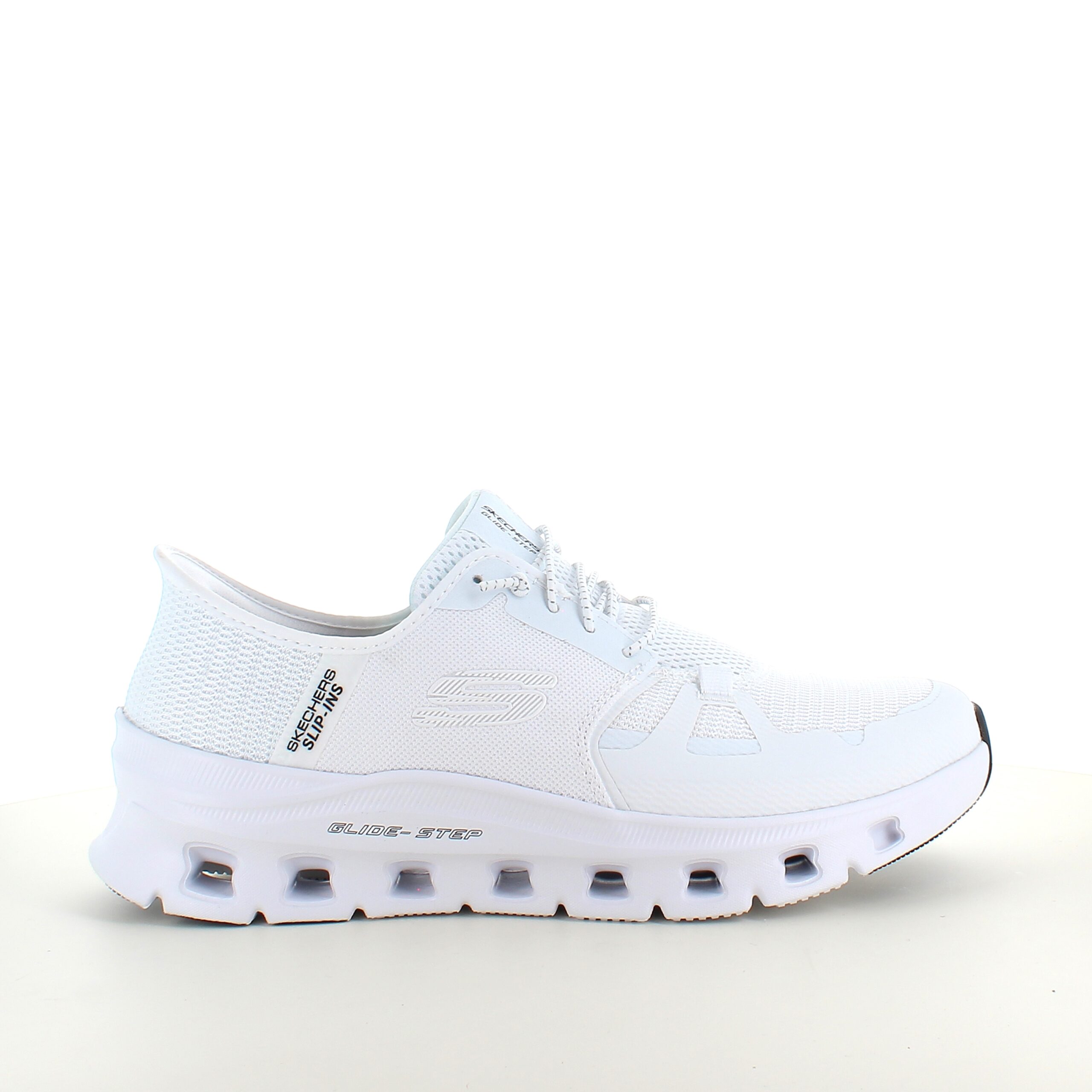 Vita Skechers Slip-Ins-skor med hög stötdämpning