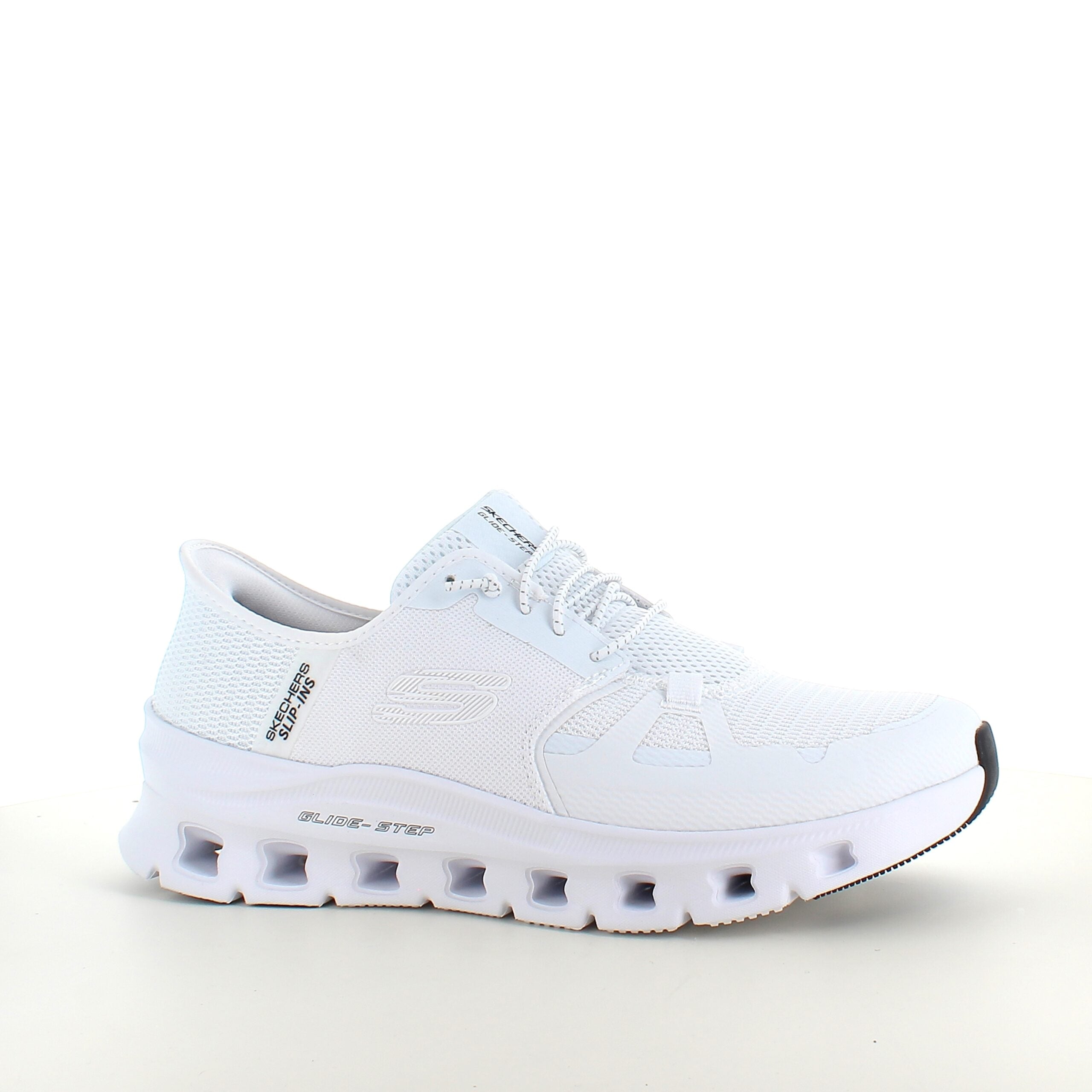 Vita Skechers Slip-Ins-skor med hög stötdämpning