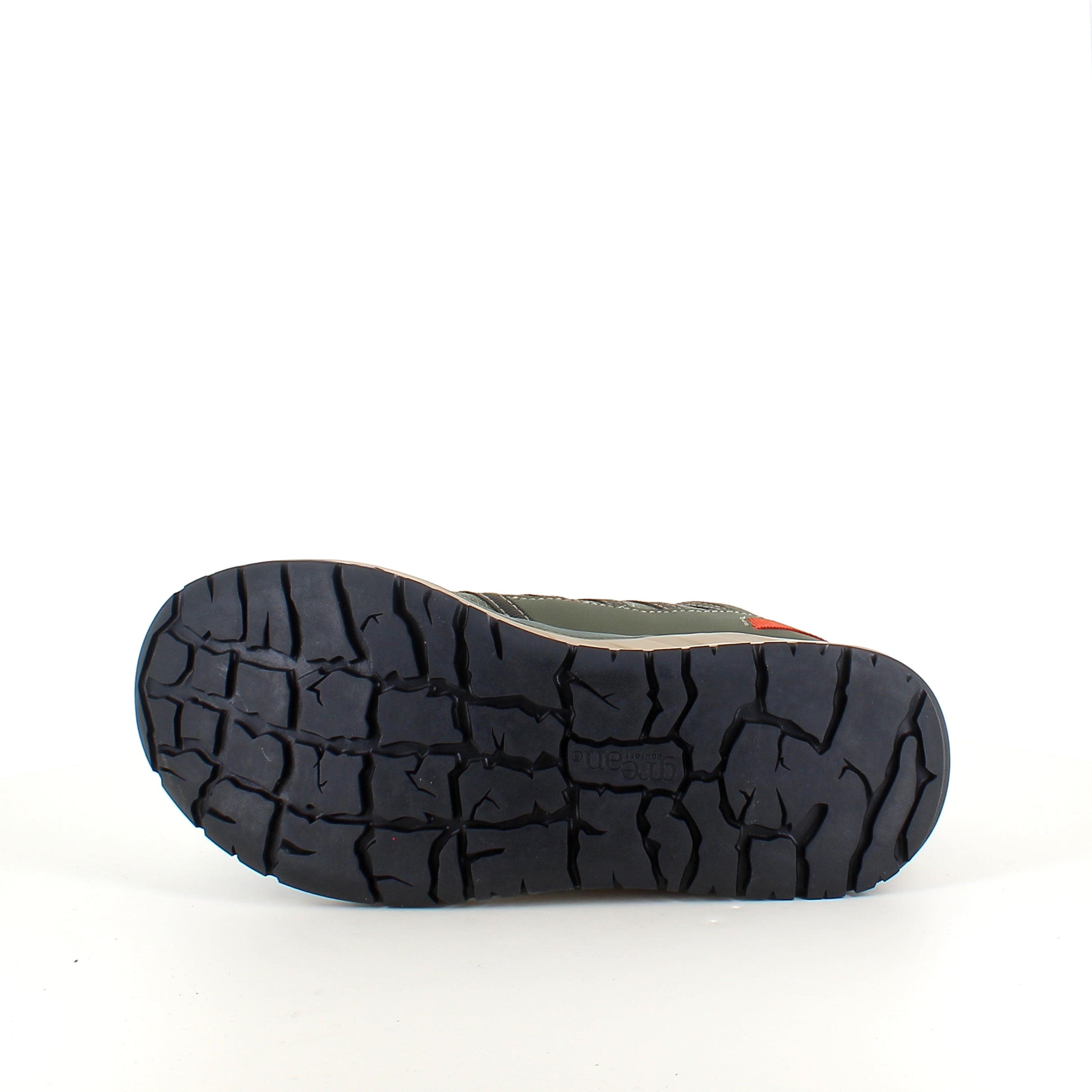 Green Comfort Path Pipi – olivgrön outdoor-sneaker med H-läst & hålfotsstöd