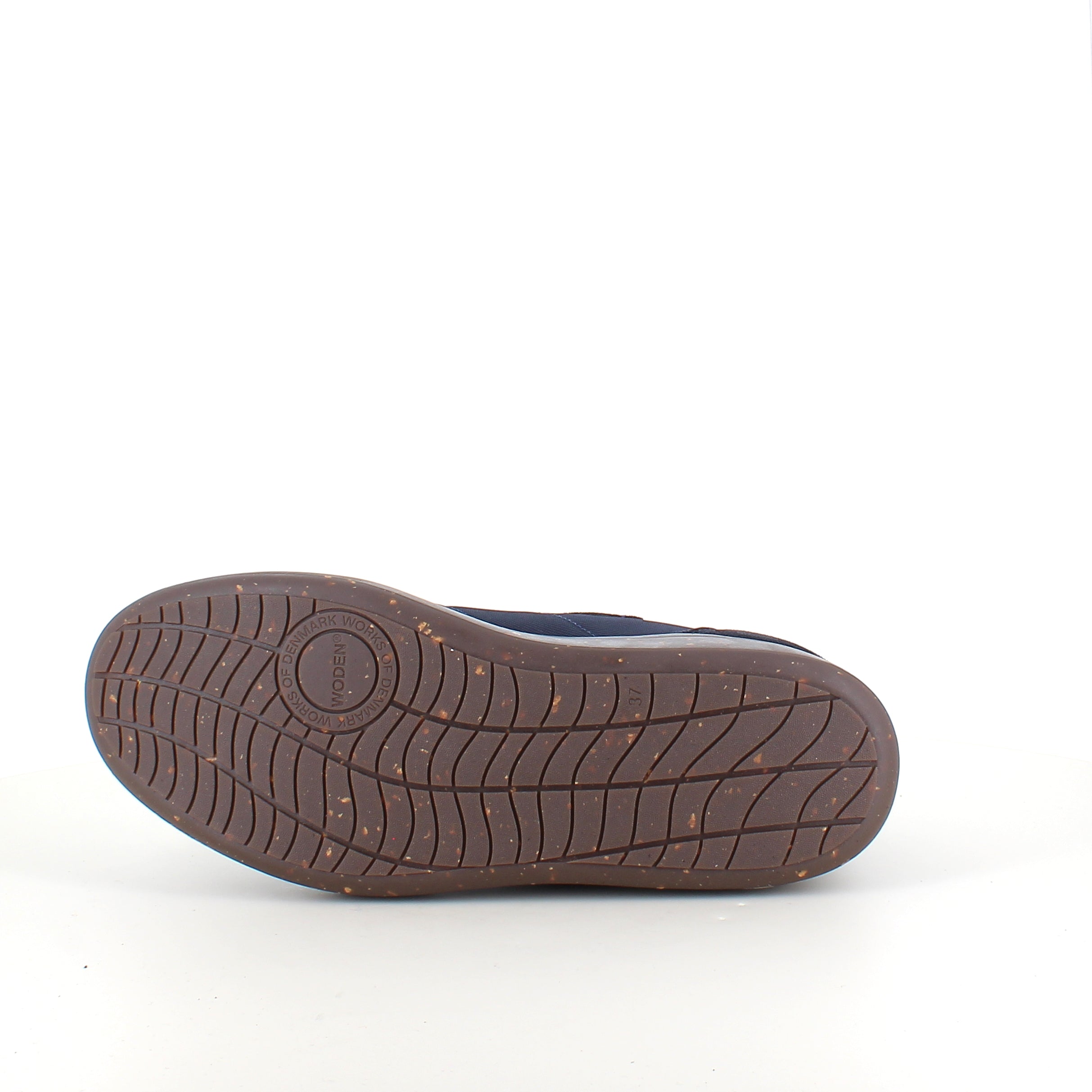 Woden Line Sneak – navy sneaker med gulddetaljer och mjuk komfort