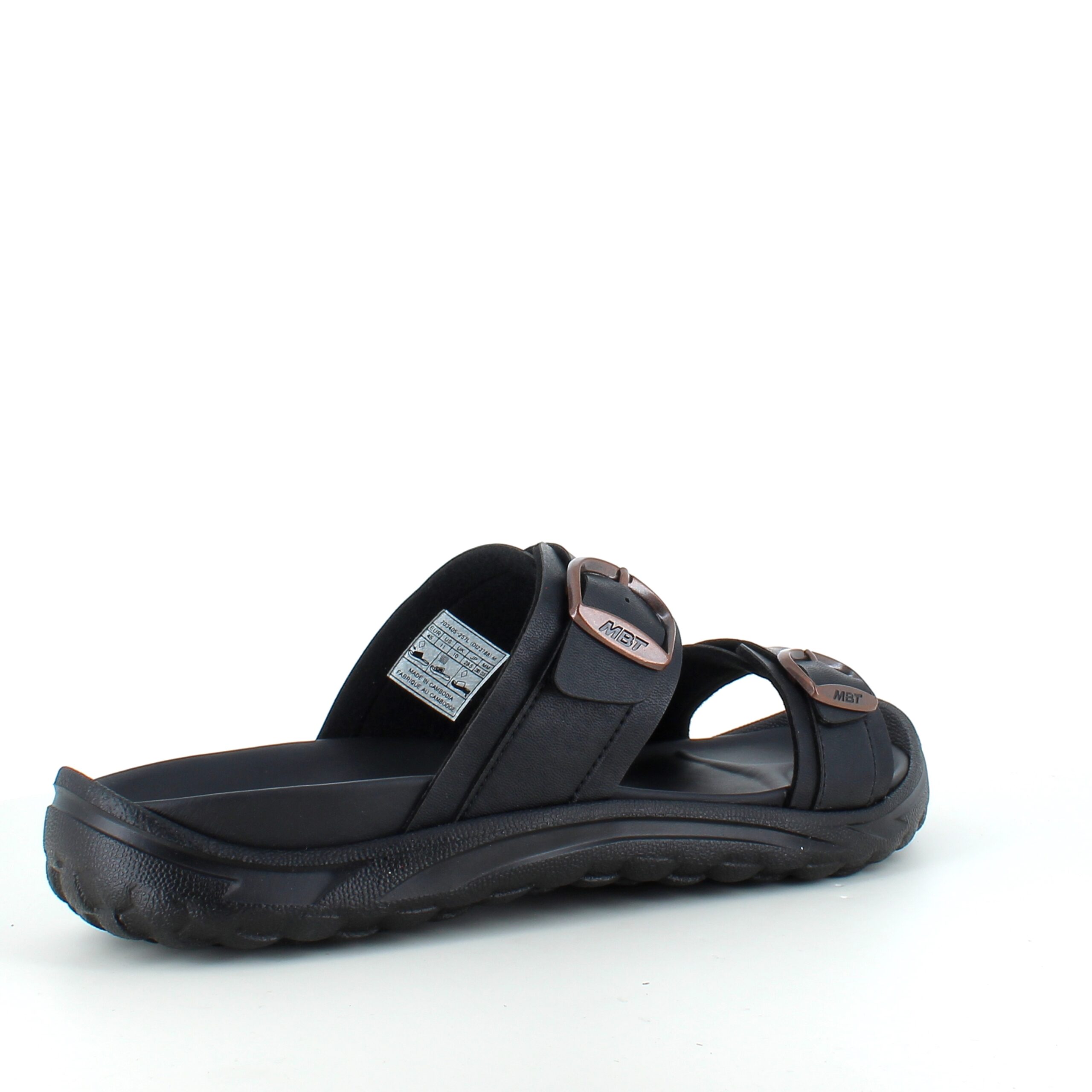 Svart herr slip-on sandal från MBT med ergonomisk fotbädd