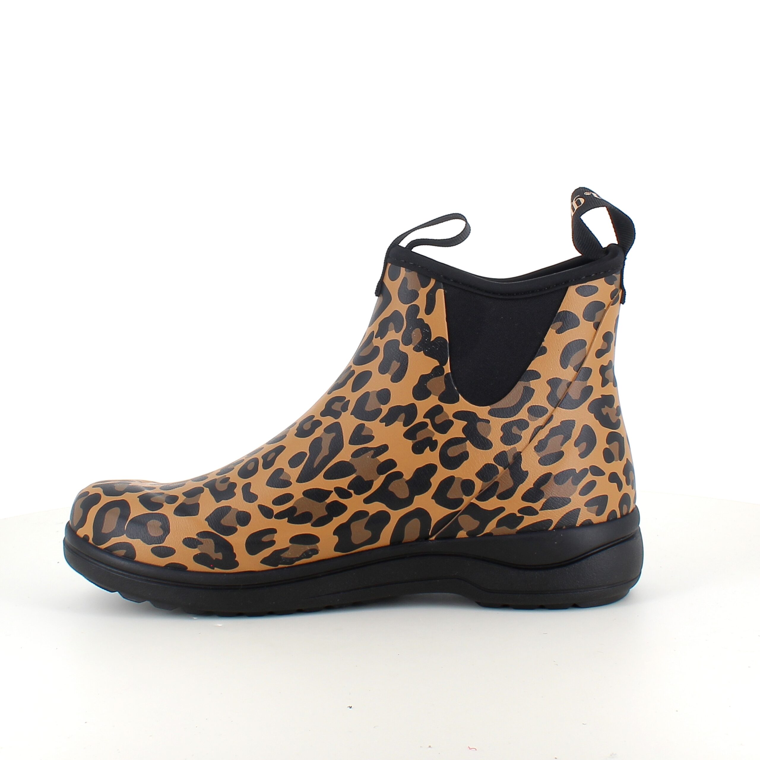 Green Comfort gummistövel i leopardmönster med fotvalvsstöd