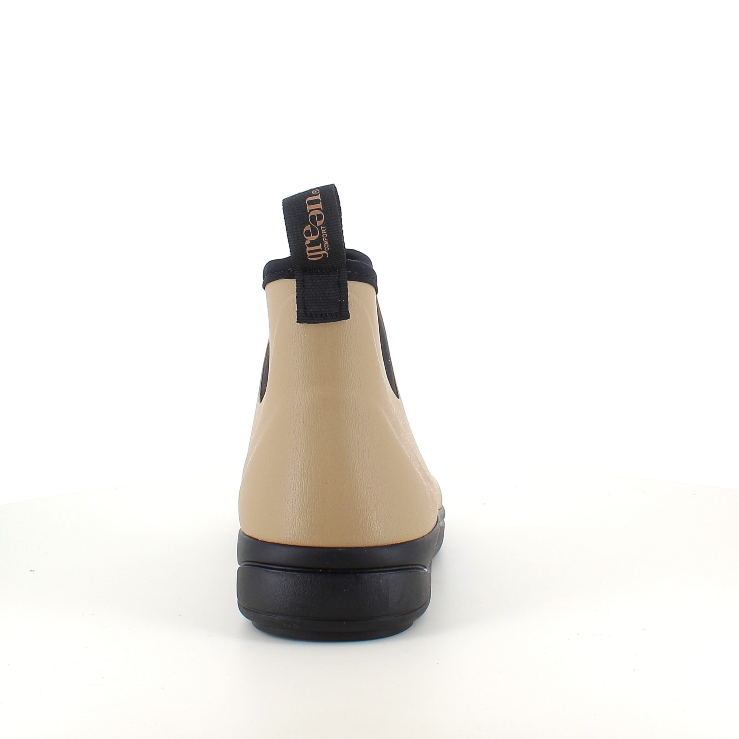 Green Comfort gummistövel i beige med fotvalvsstöd