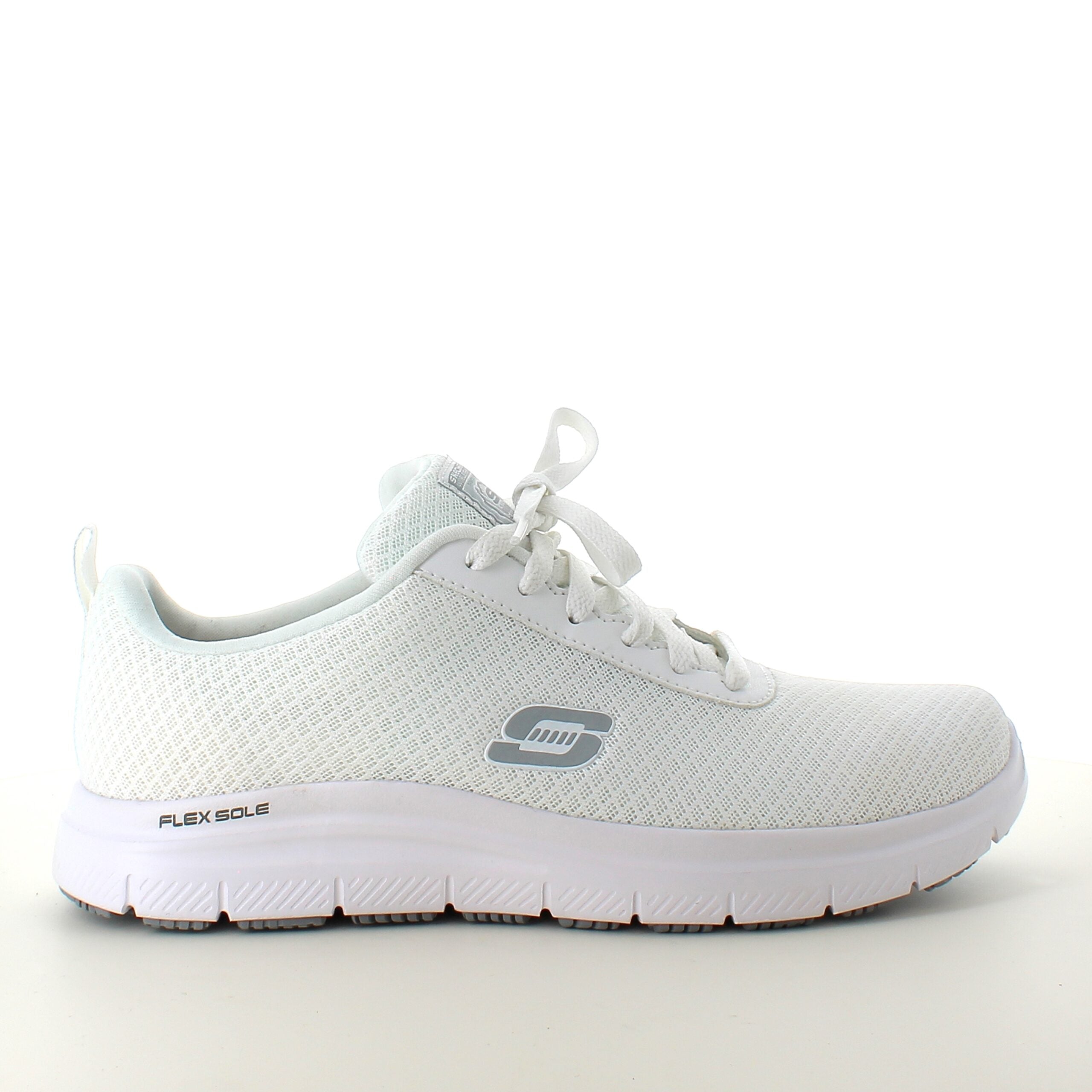 Skechers Work i vitt med andningsbart material